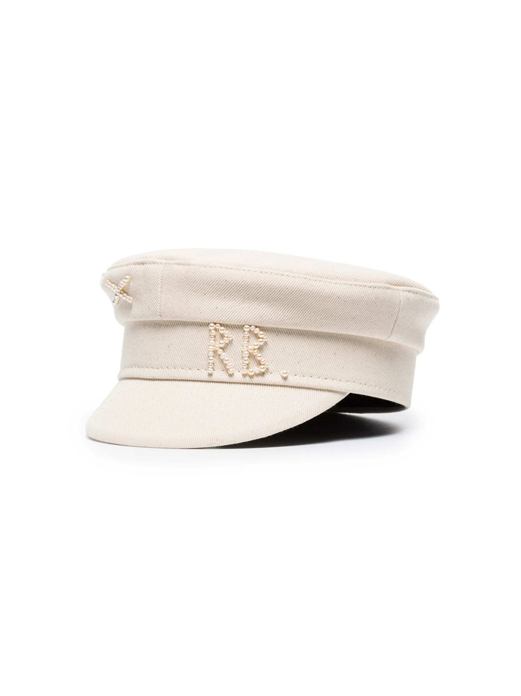 beaded detail cotton cap