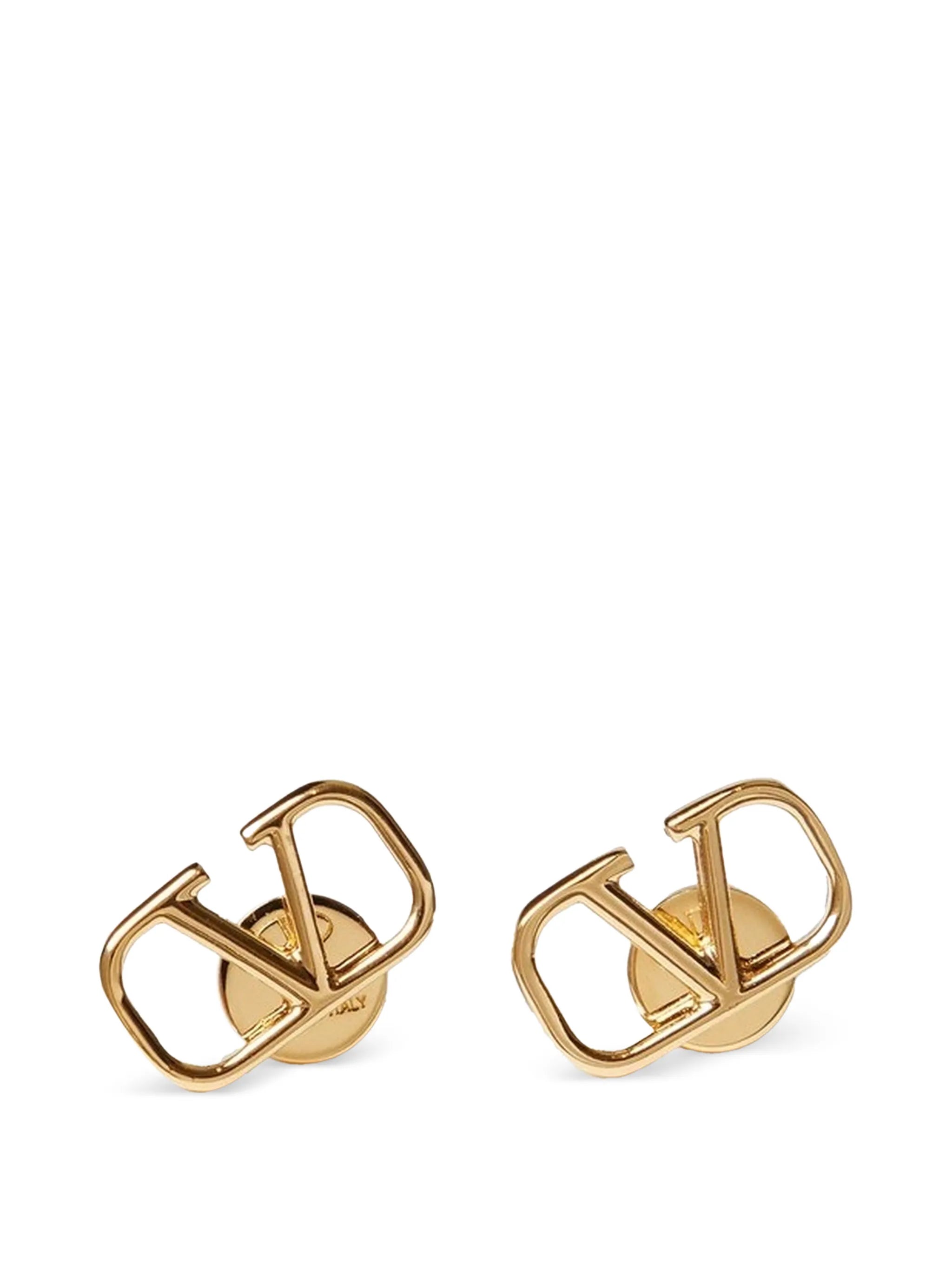 VLogo Signature metal earrings.