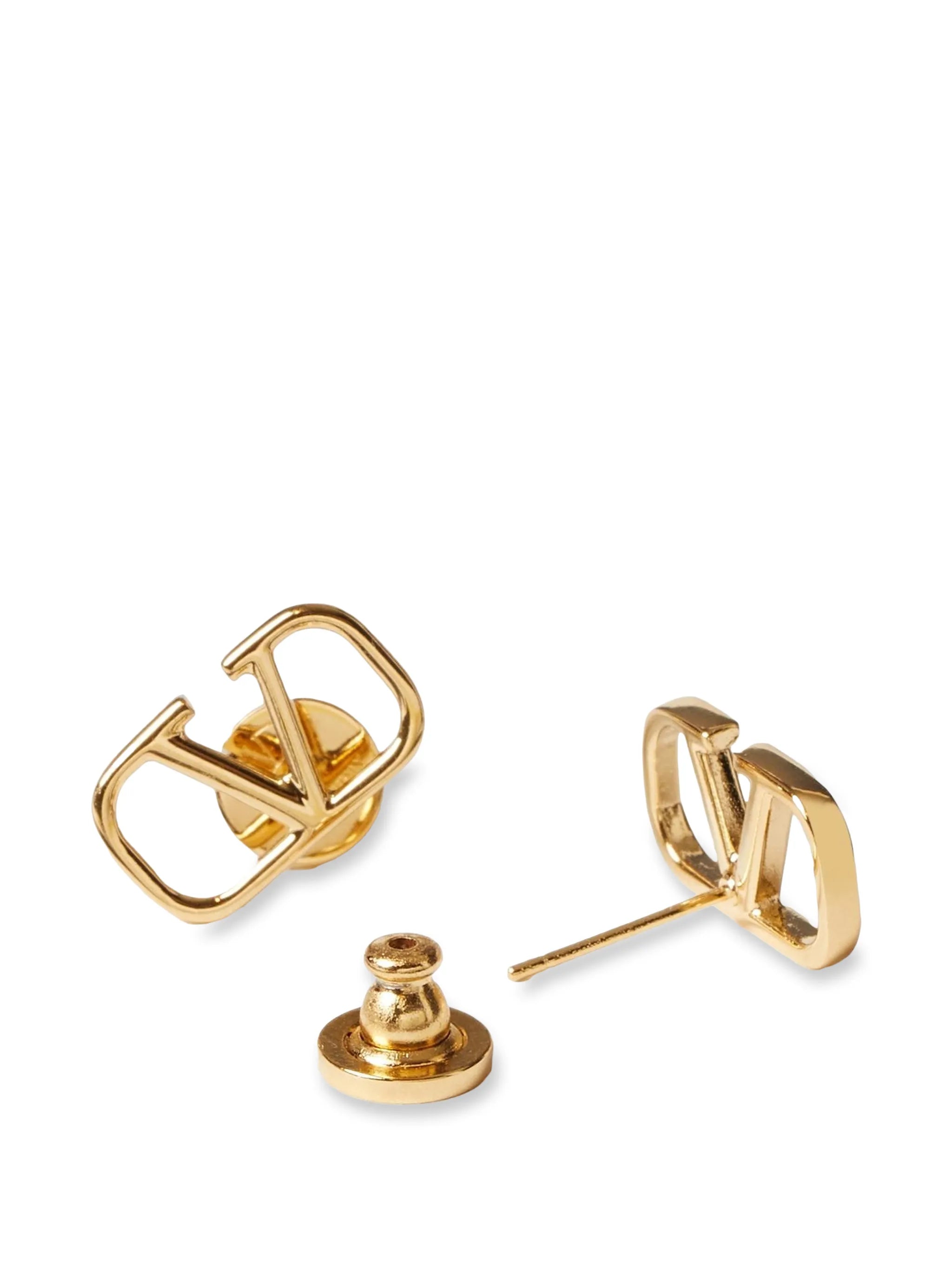 VLogo Signature metal earrings.
