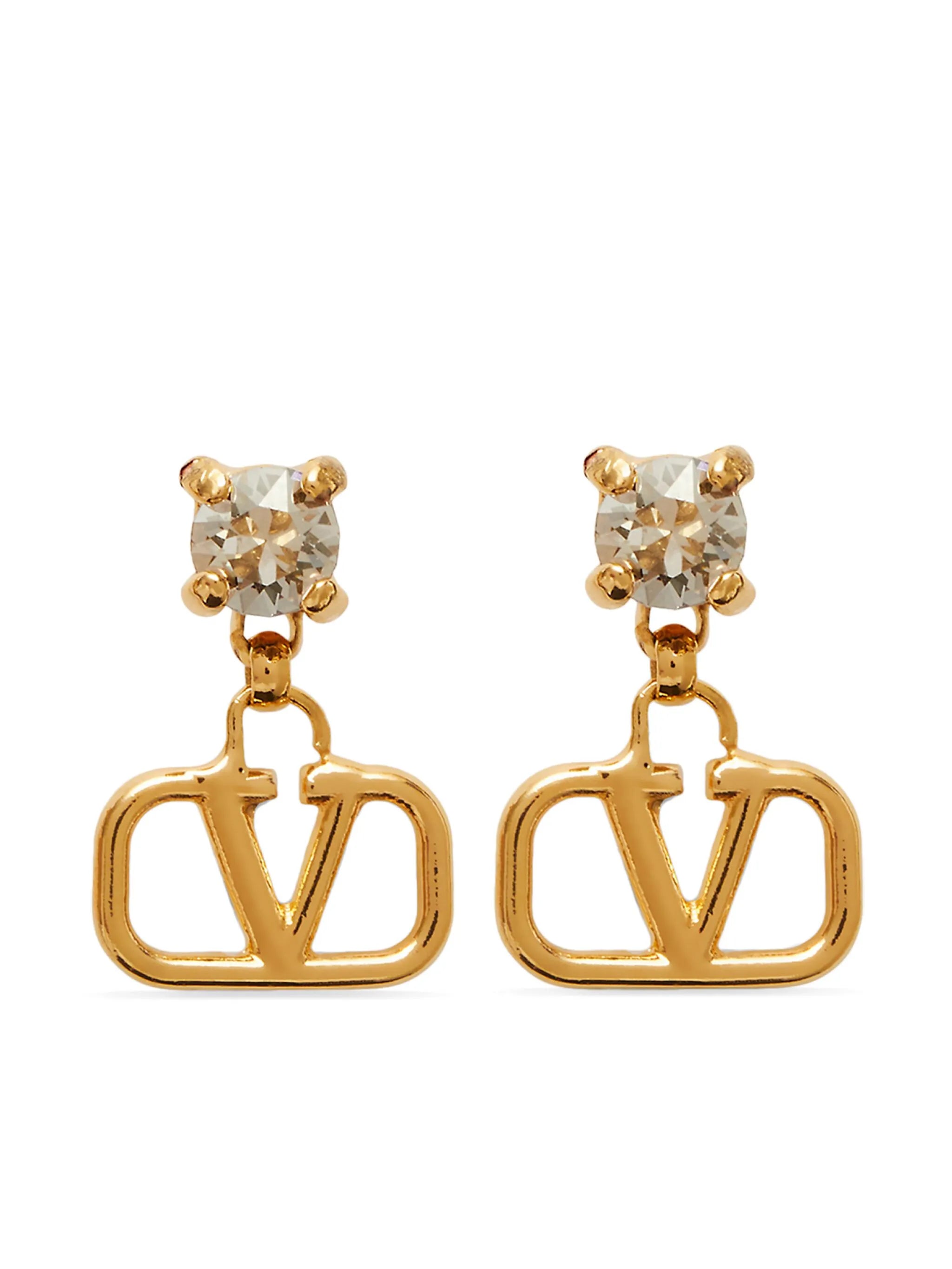 VLogo Signature crystal-embellished earrings