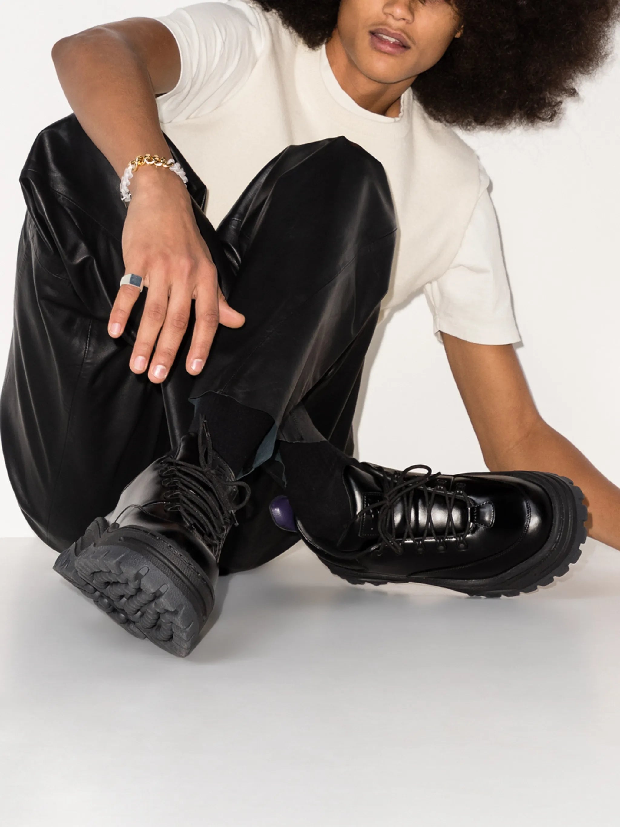 lace-up leather sneakers