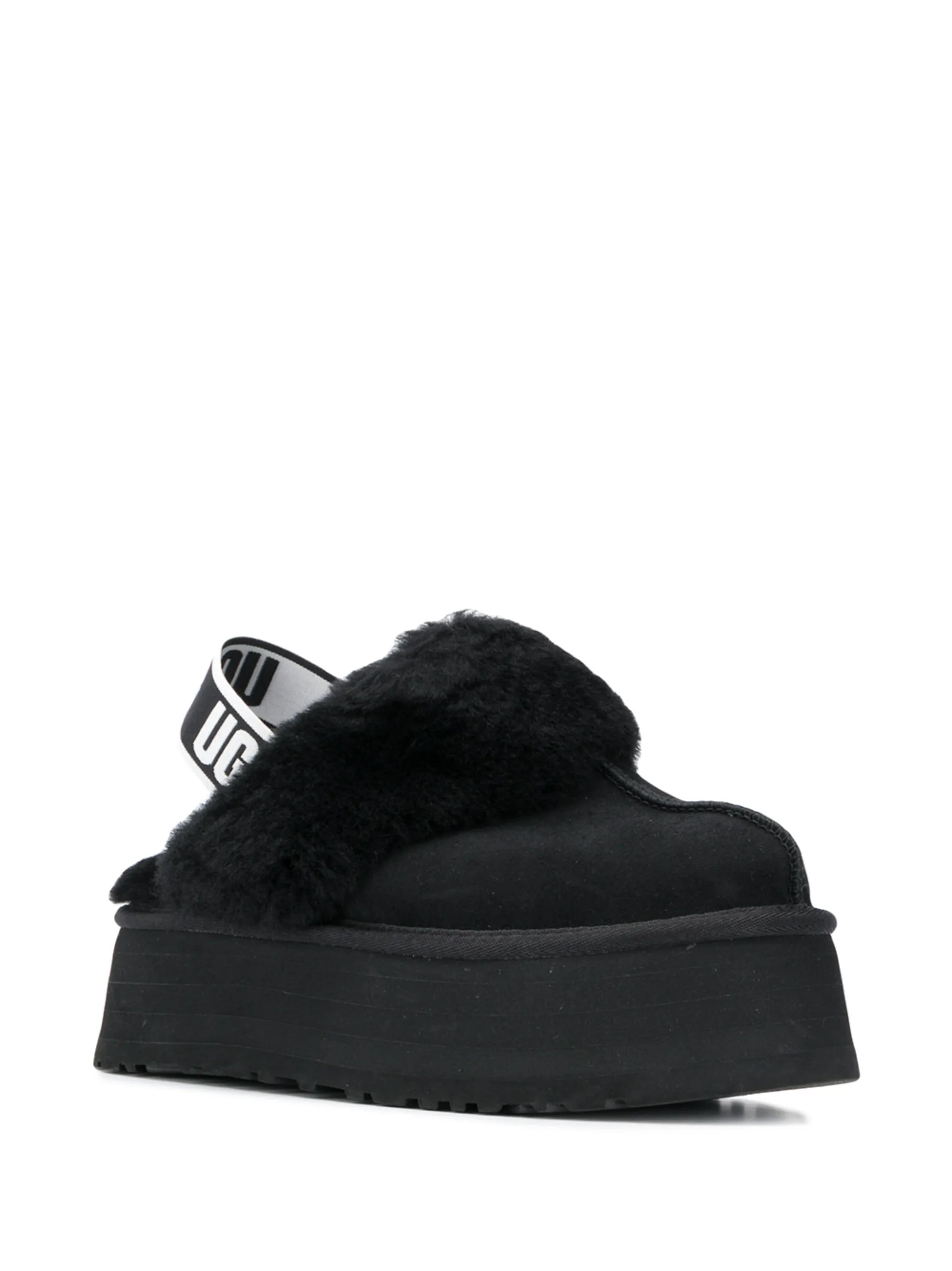 faux fur slingback mules