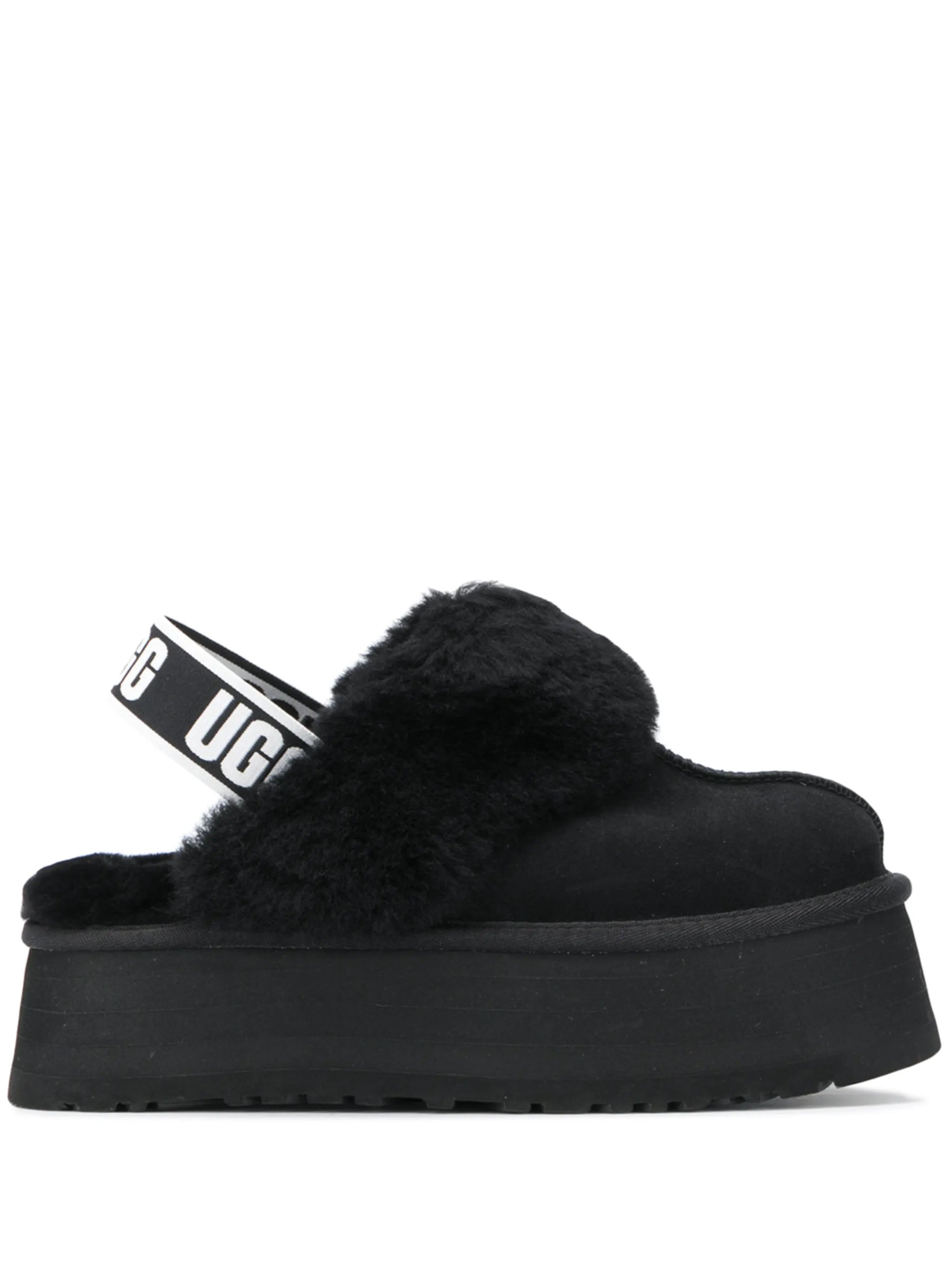 faux fur slingback mules