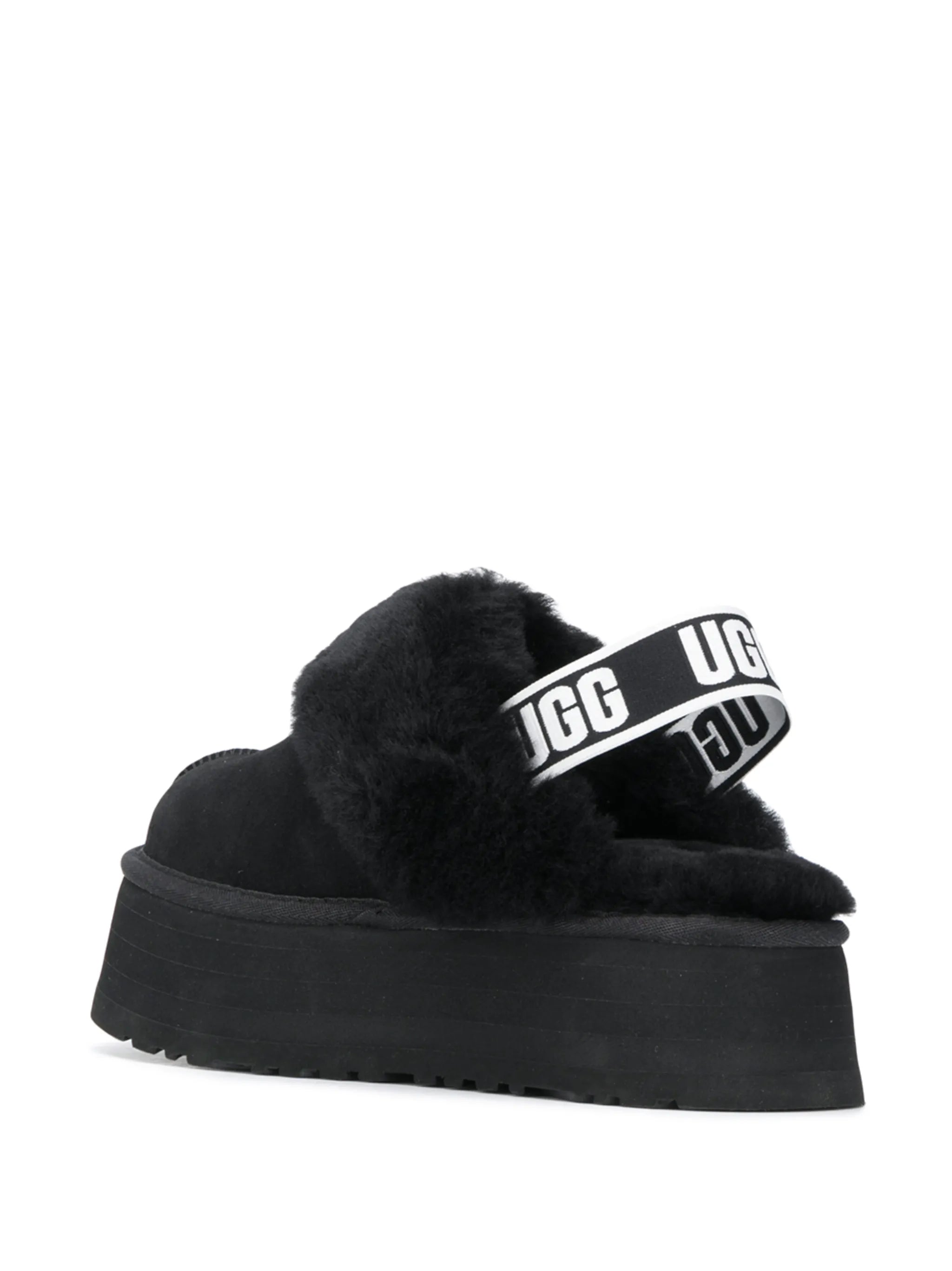 faux fur slingback mules
