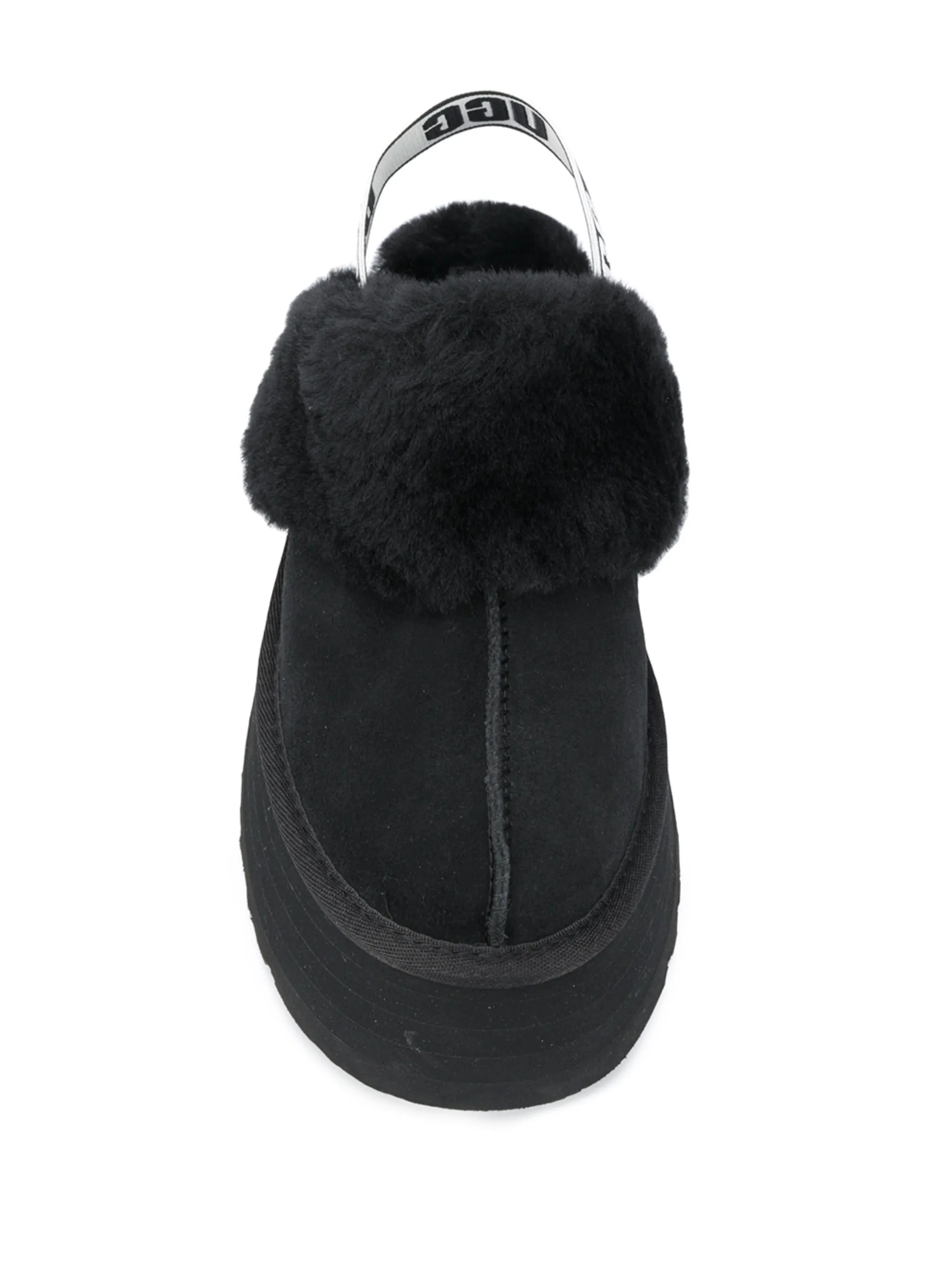 faux fur slingback mules