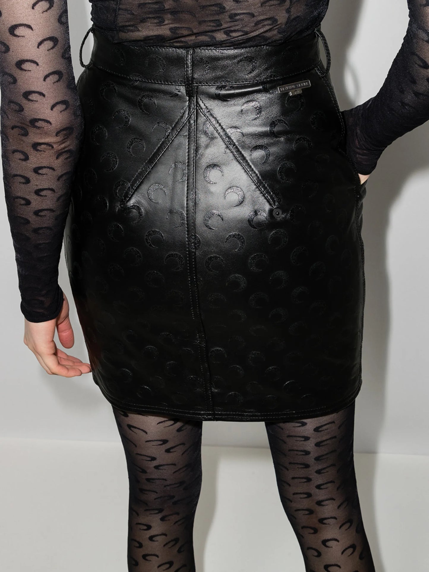 Moon printed mini skirt
