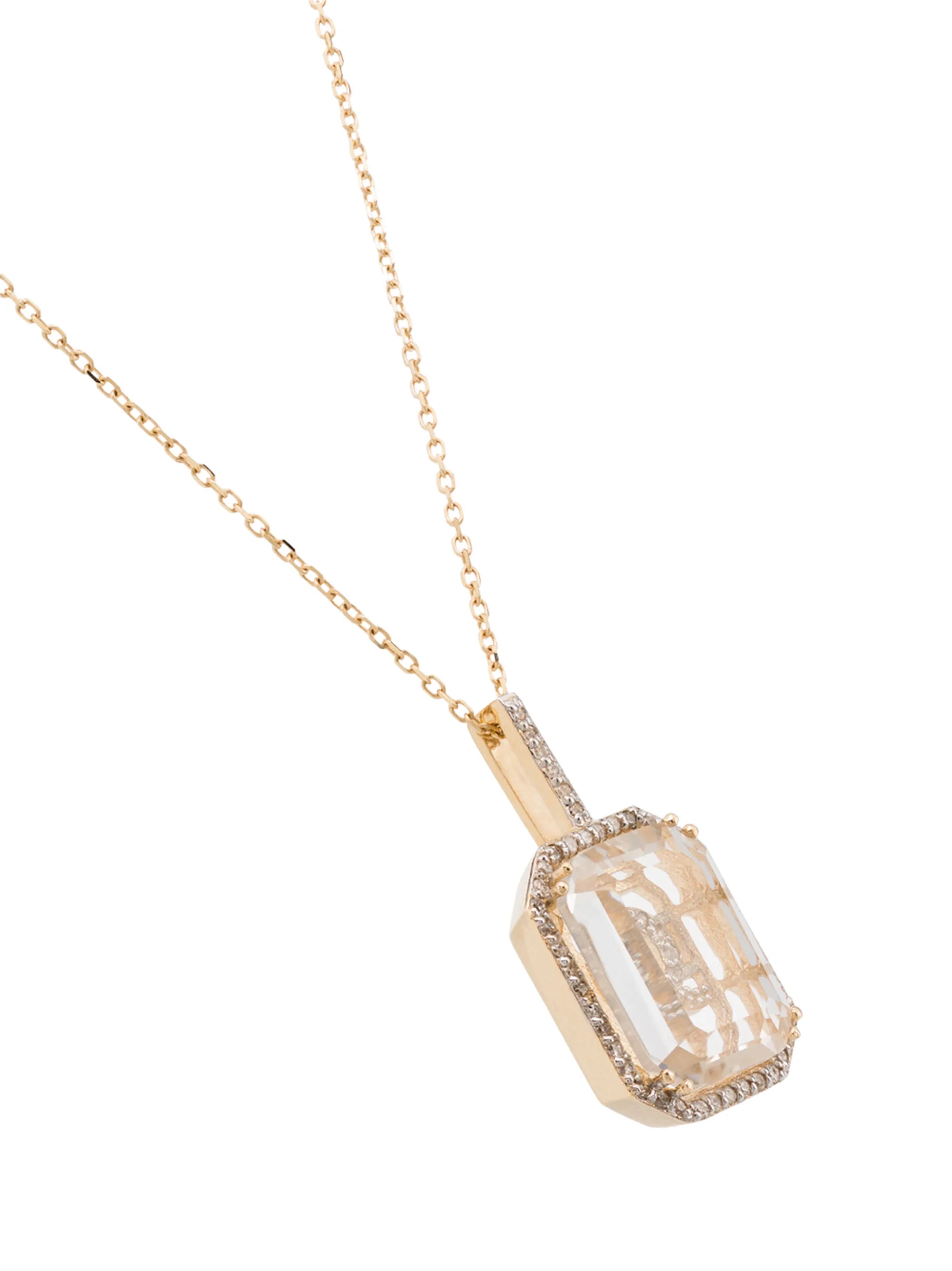 14K yellow gold Q-initial diamond necklace