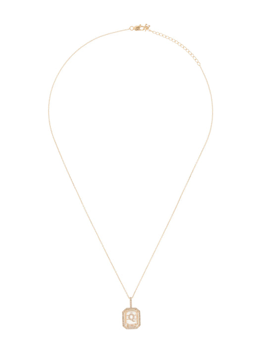 14K yellow gold Q-initial diamond necklace