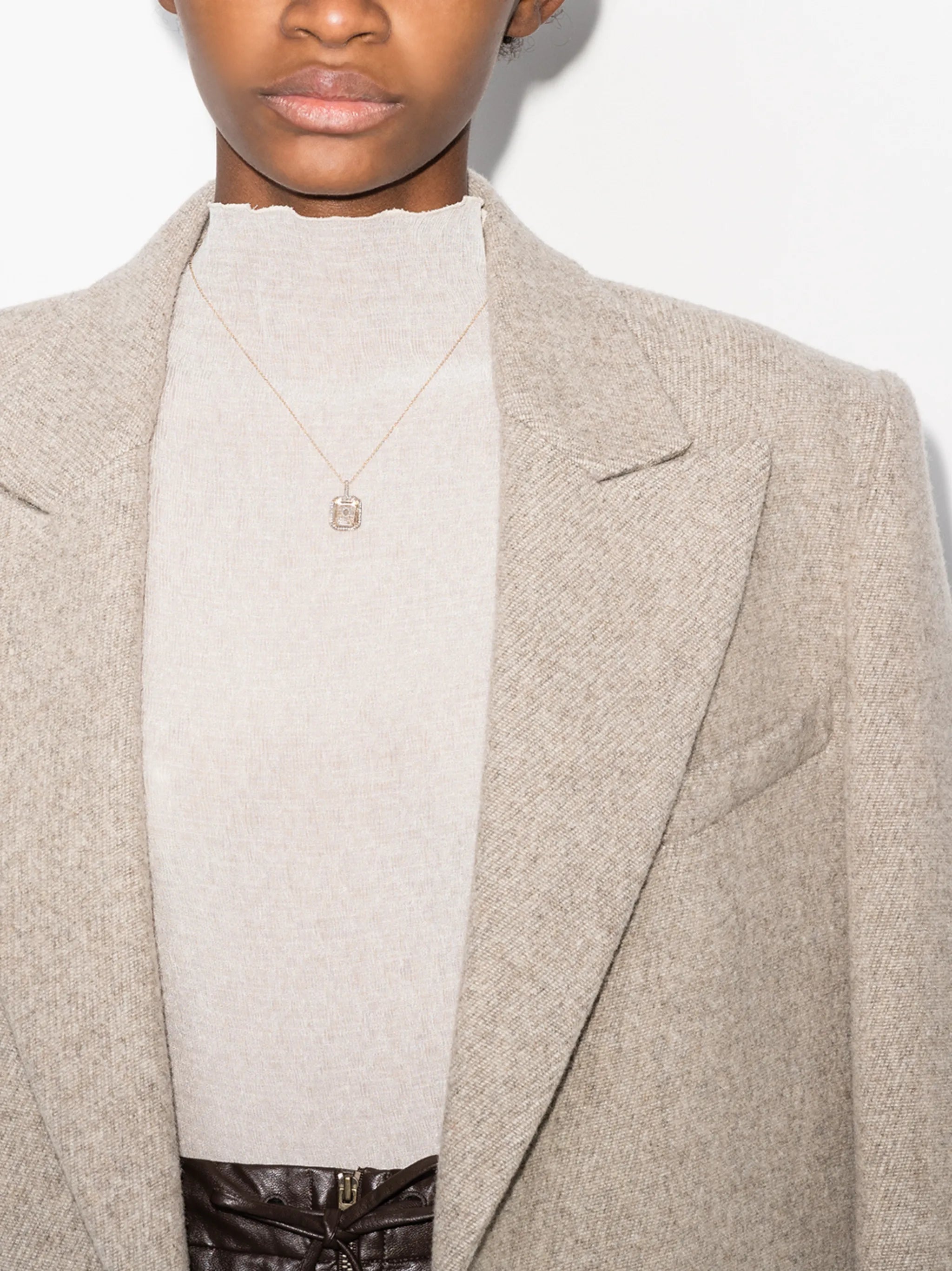 14K yellow gold Q-initial diamond necklace