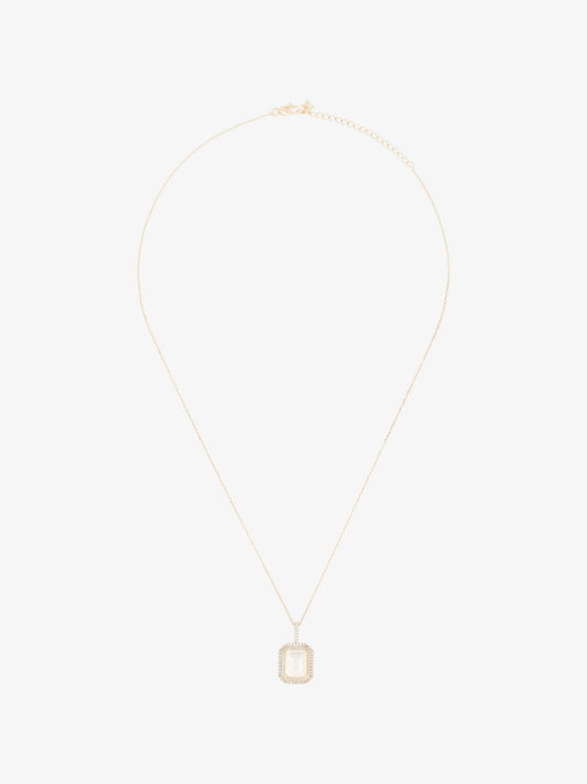 14kt yellow gold T diamond necklace
