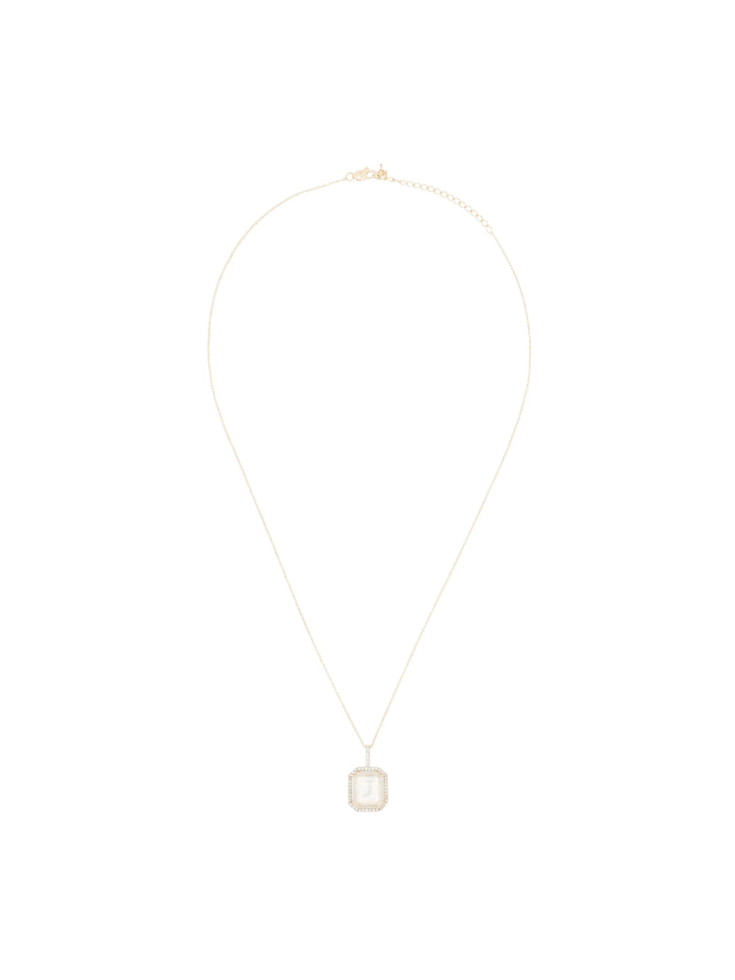 14kt yellow gold J diamond necklace
