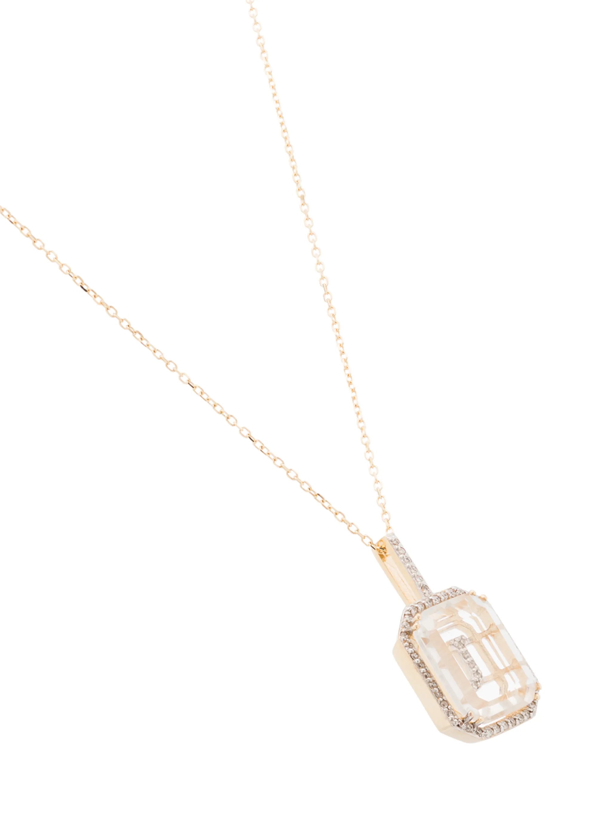 14kt yellow gold J diamond necklace