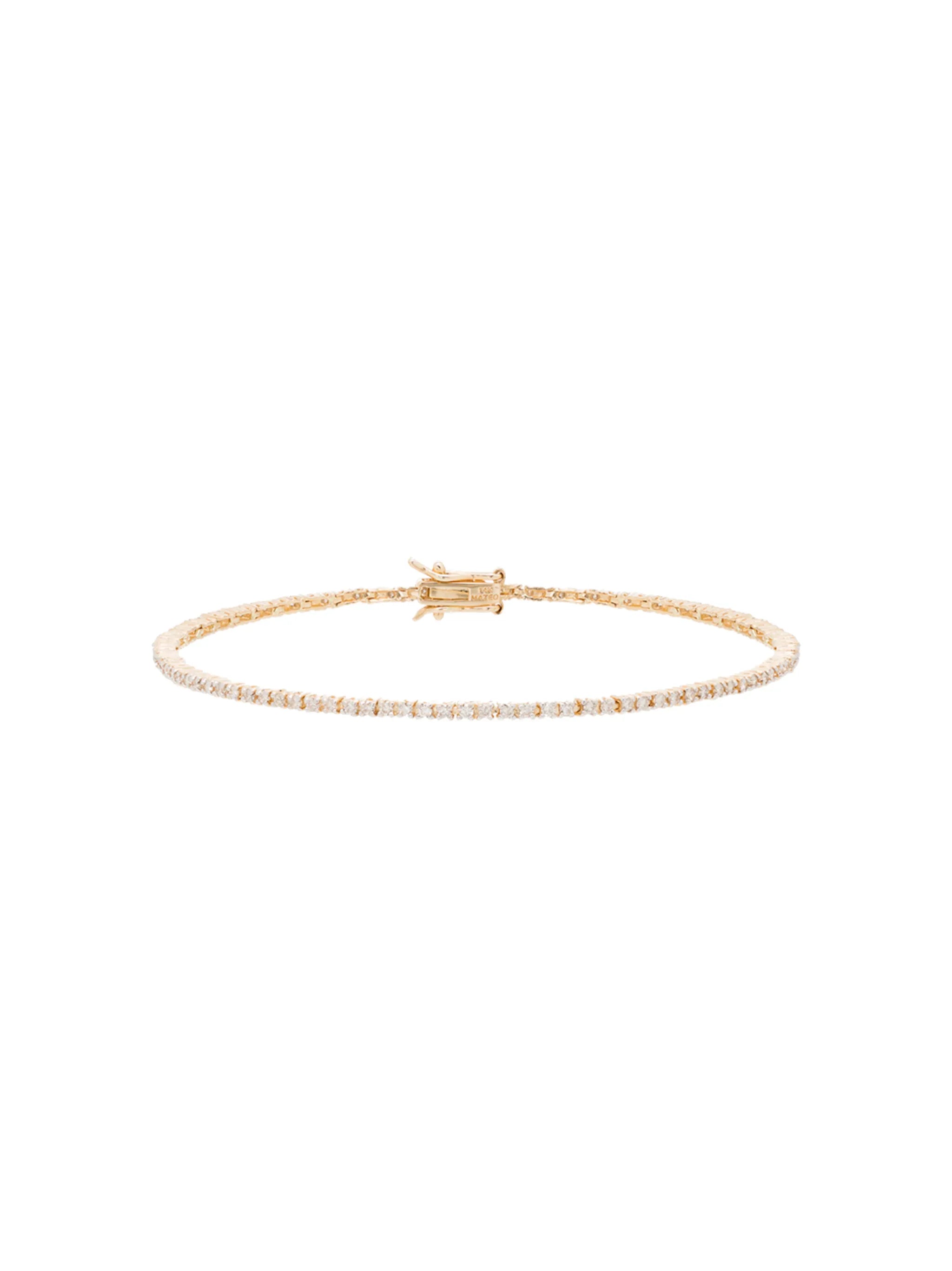 14kt yellow gold diamond tennis bracelet