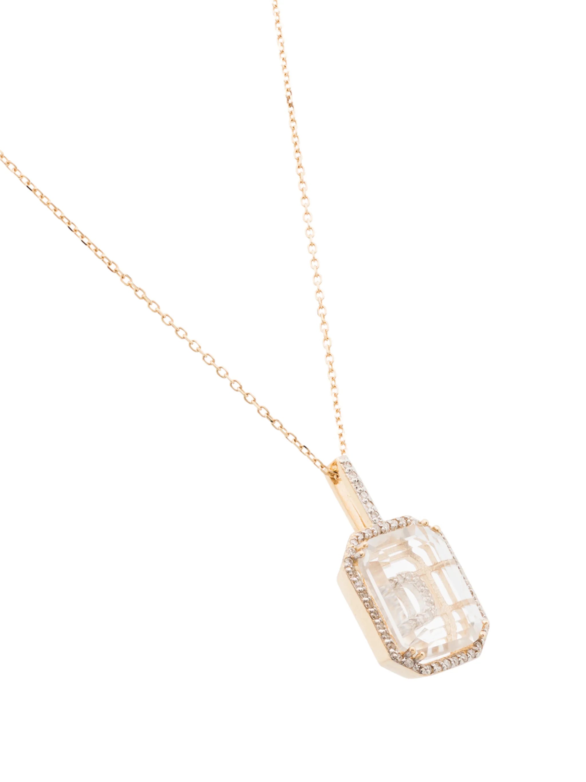 14kt yellow gold D diamond necklace