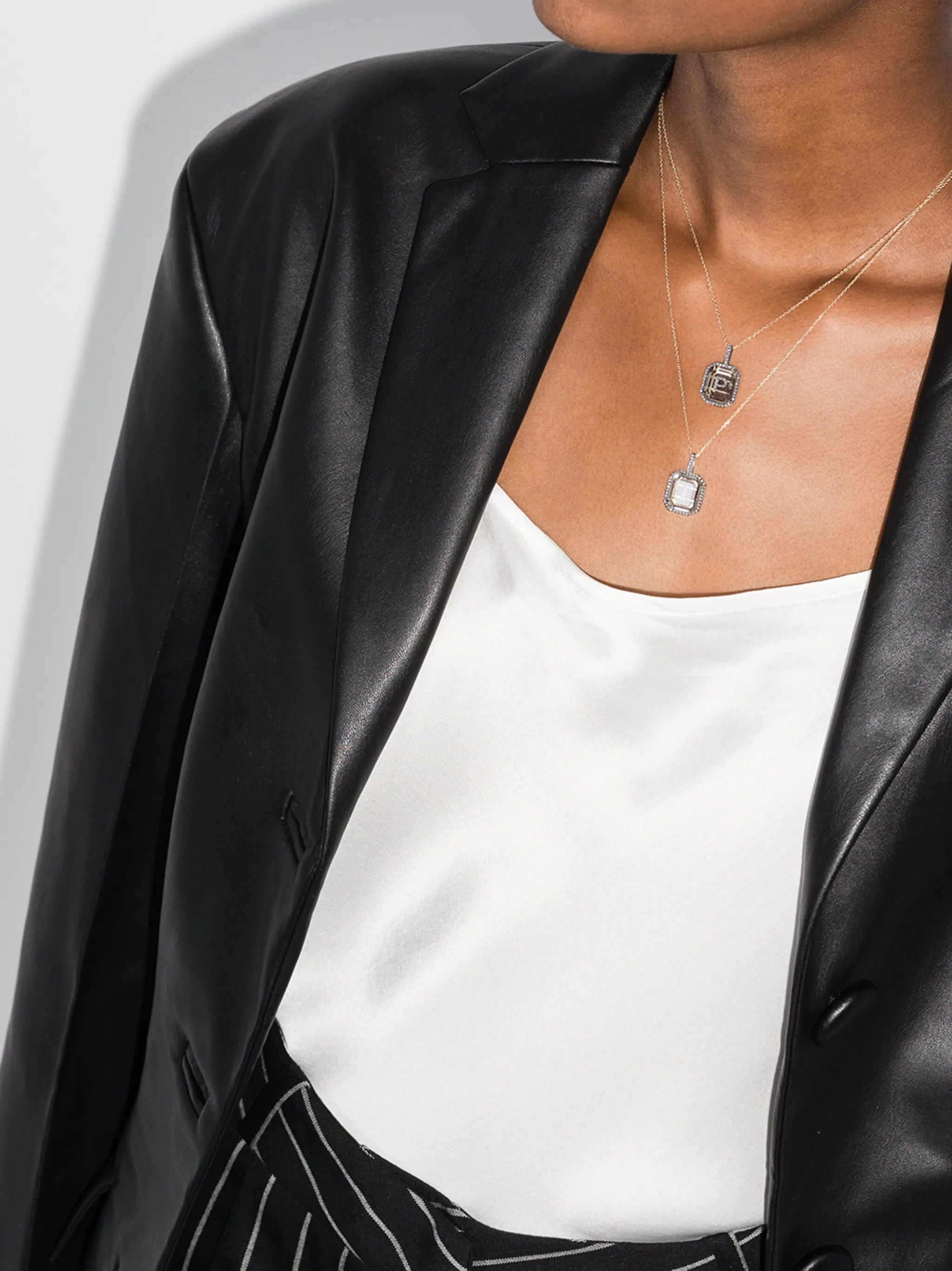 14K yellow gold I-initial diamond necklace