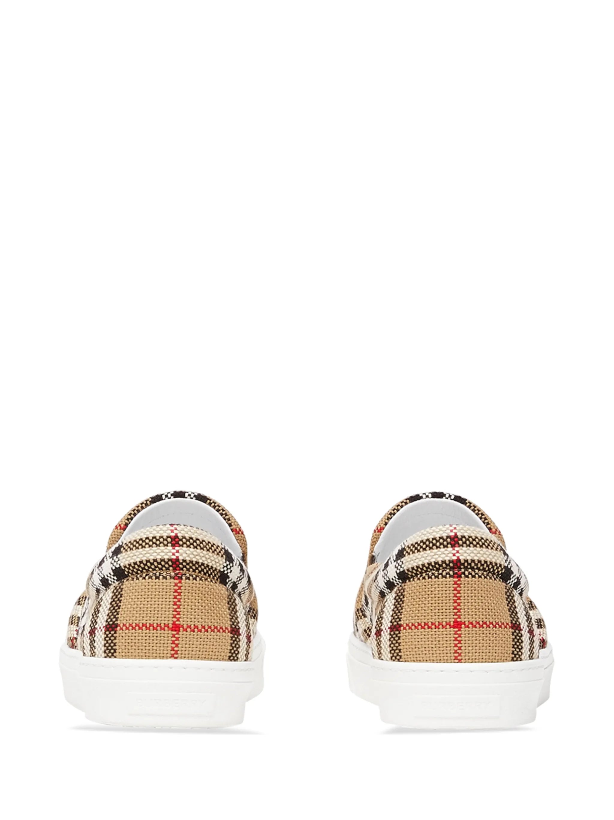 check latticed slip-on sneakers