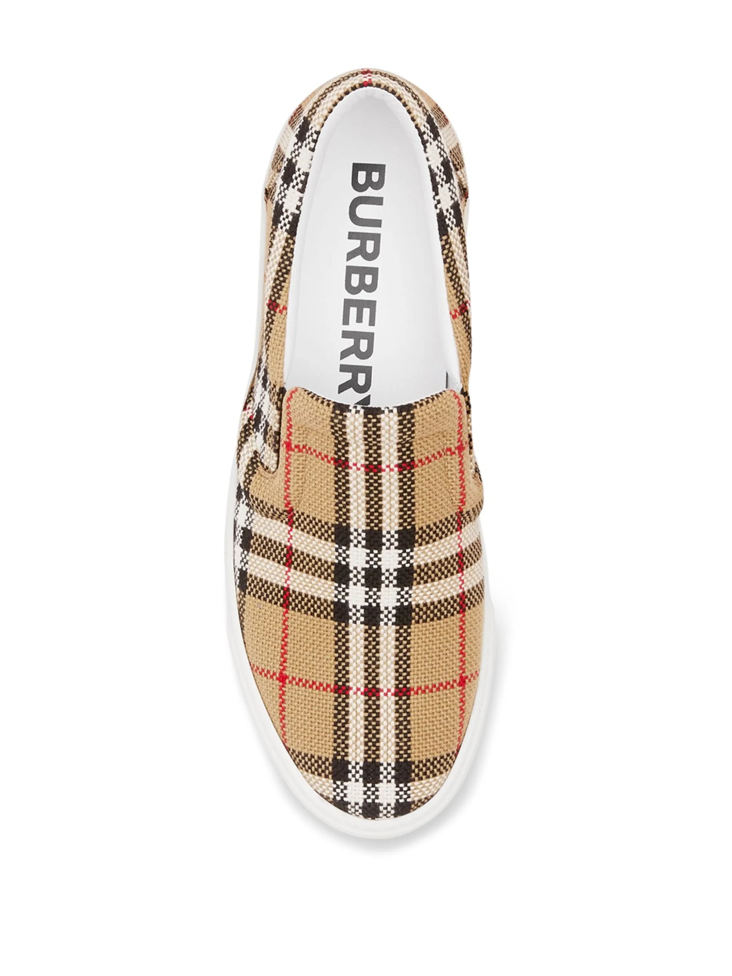 check latticed slip-on sneakers