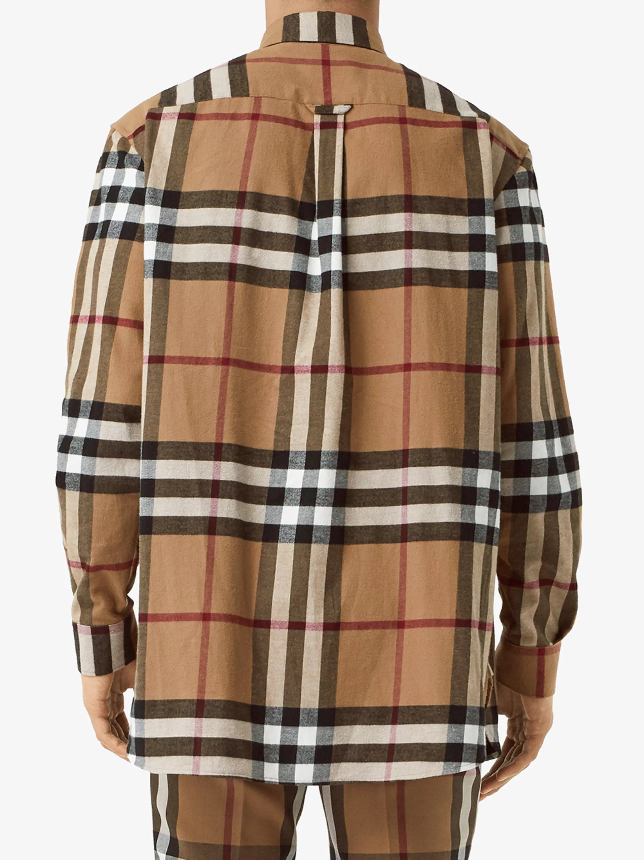 house check cotton flannel shirt