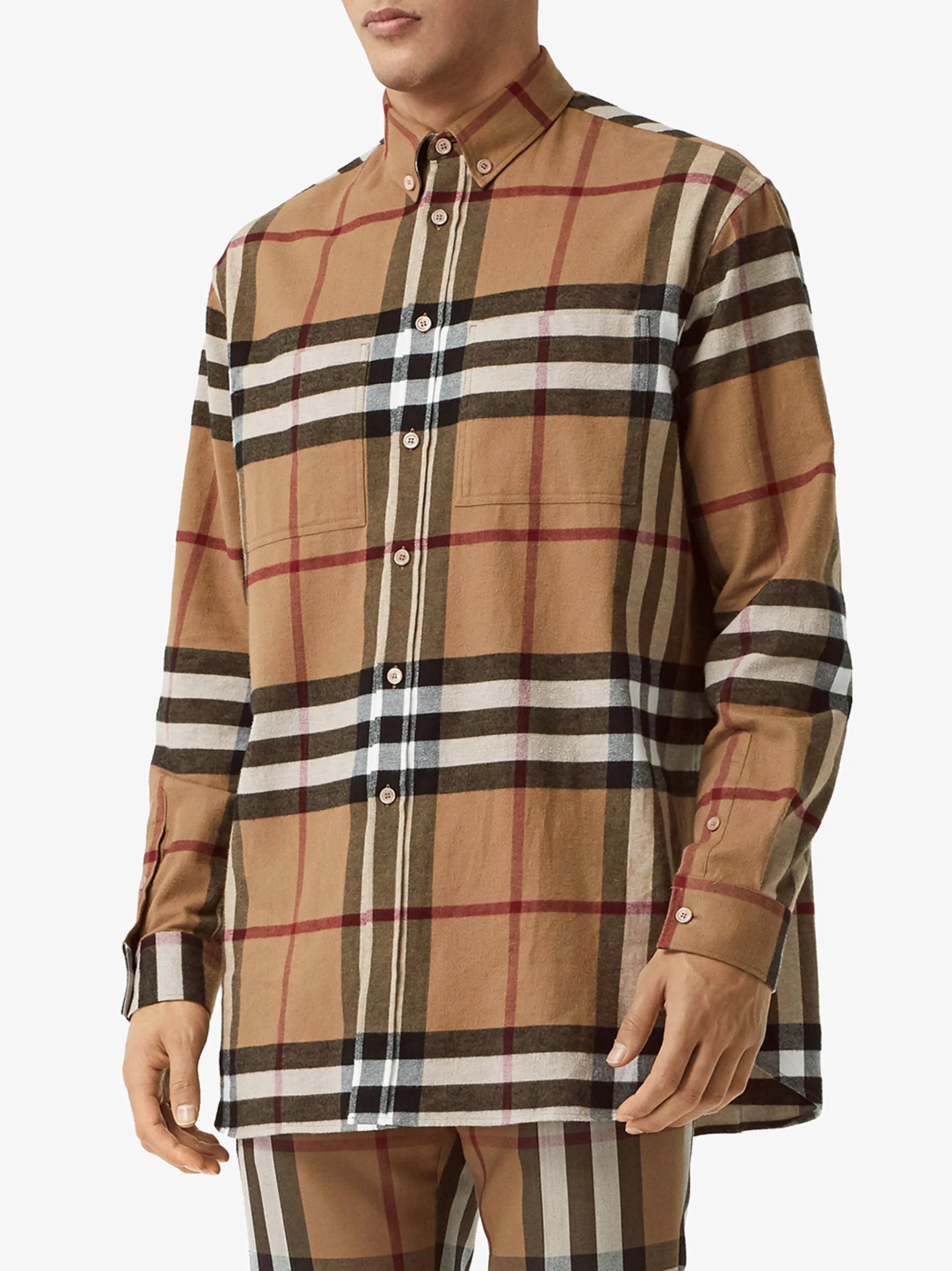 house check cotton flannel shirt