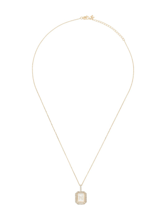 14kt yellow gold N-initial diamond necklace