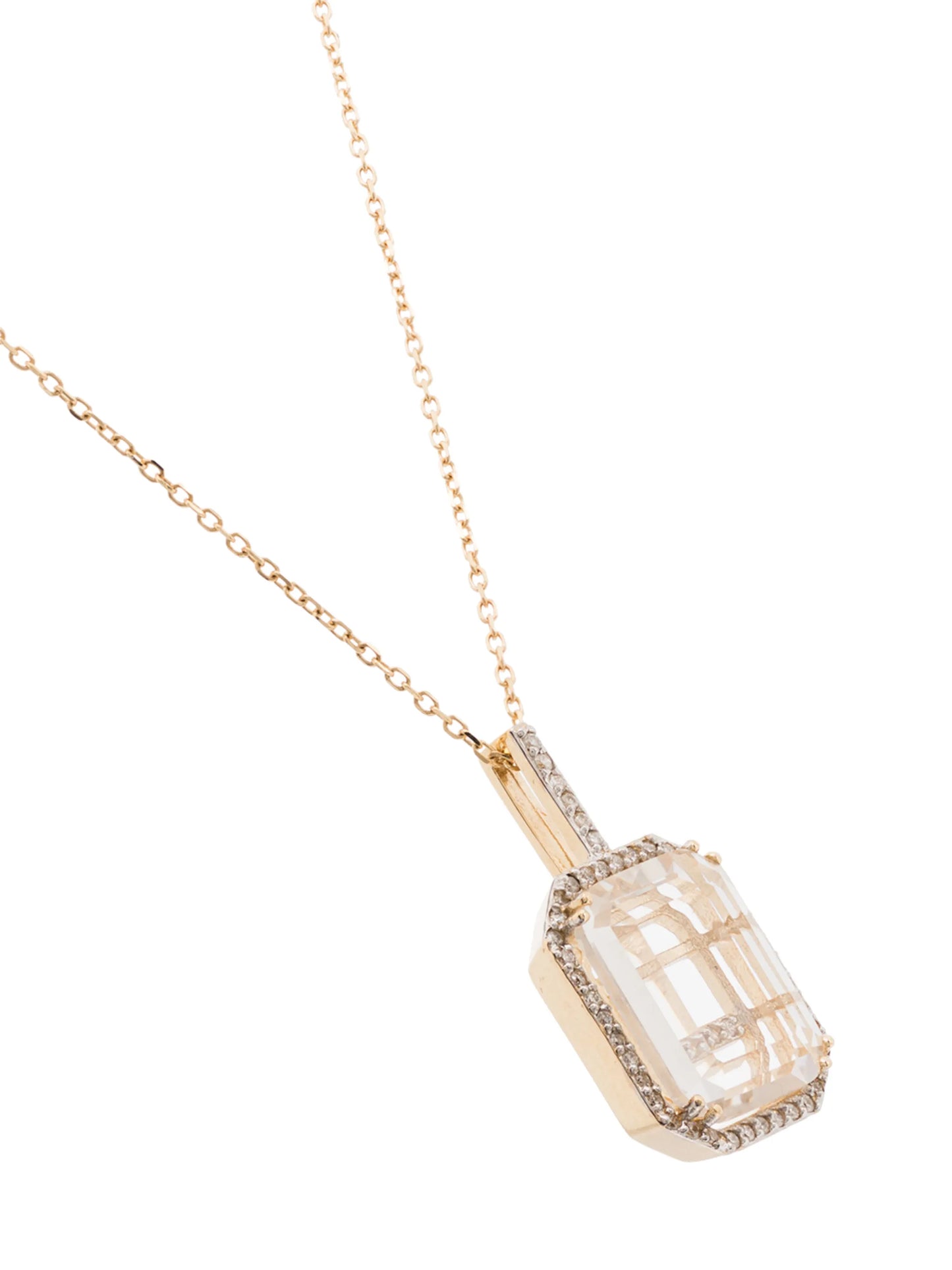 14kt yellow gold L diamond necklace