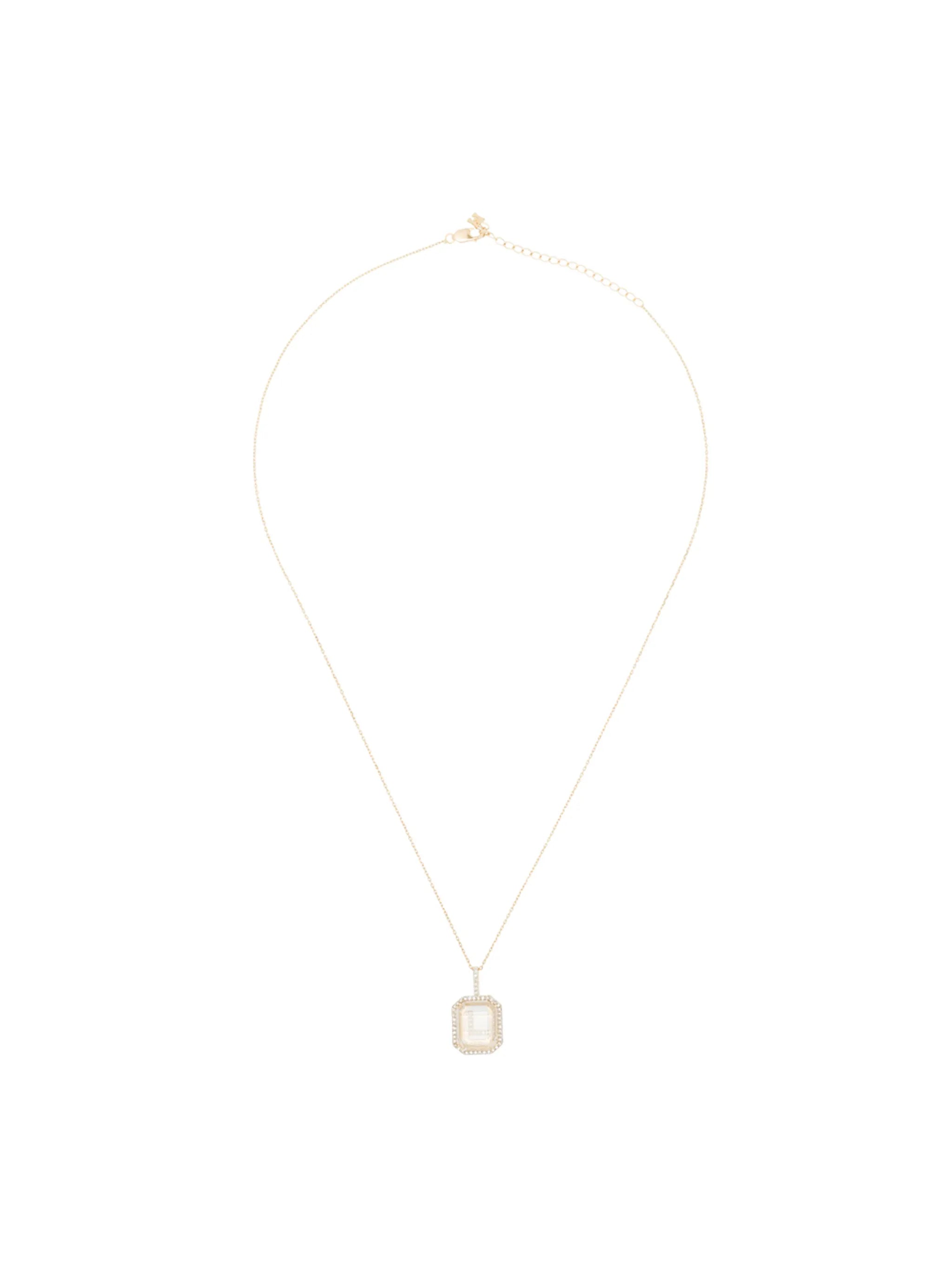 14kt yellow gold L diamond necklace