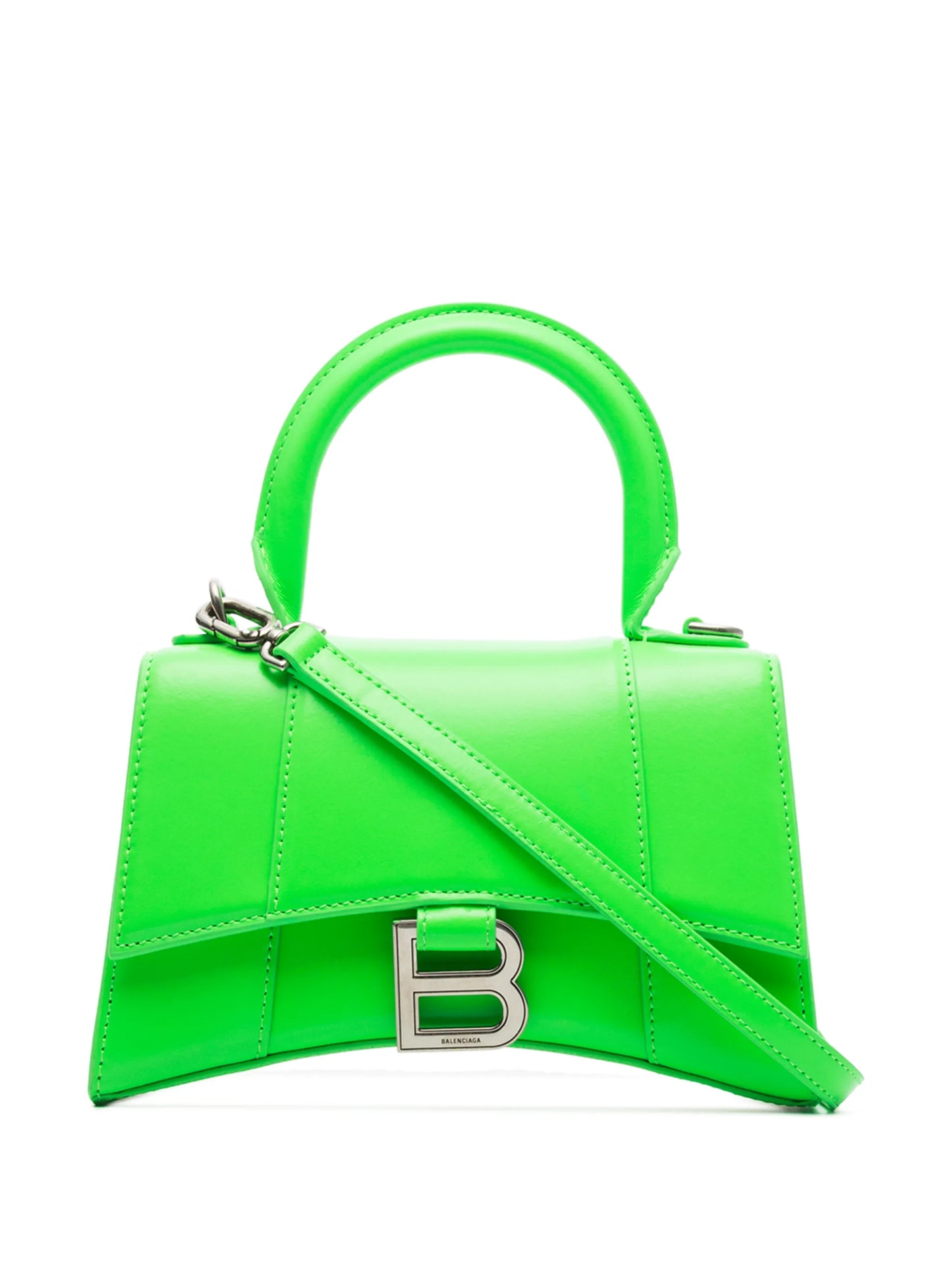 Hourglass top-handle leather mini bag