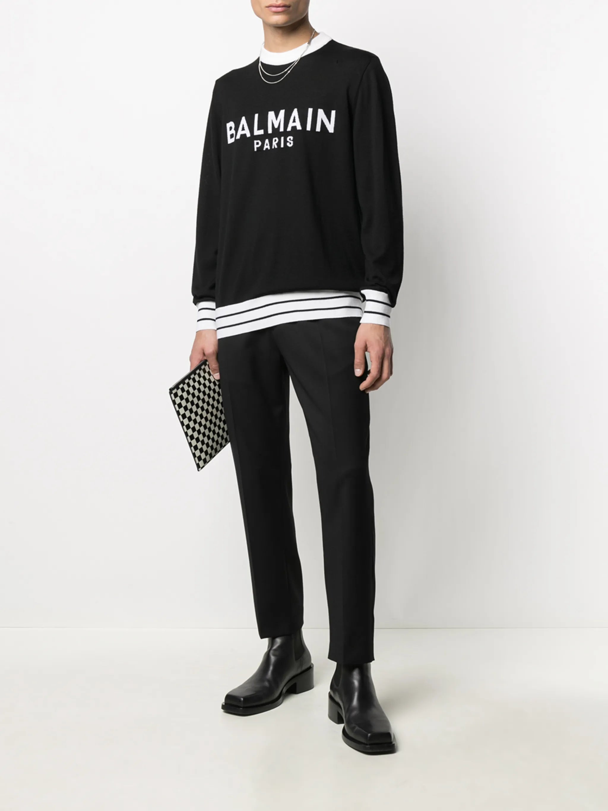 logo knitted jumper