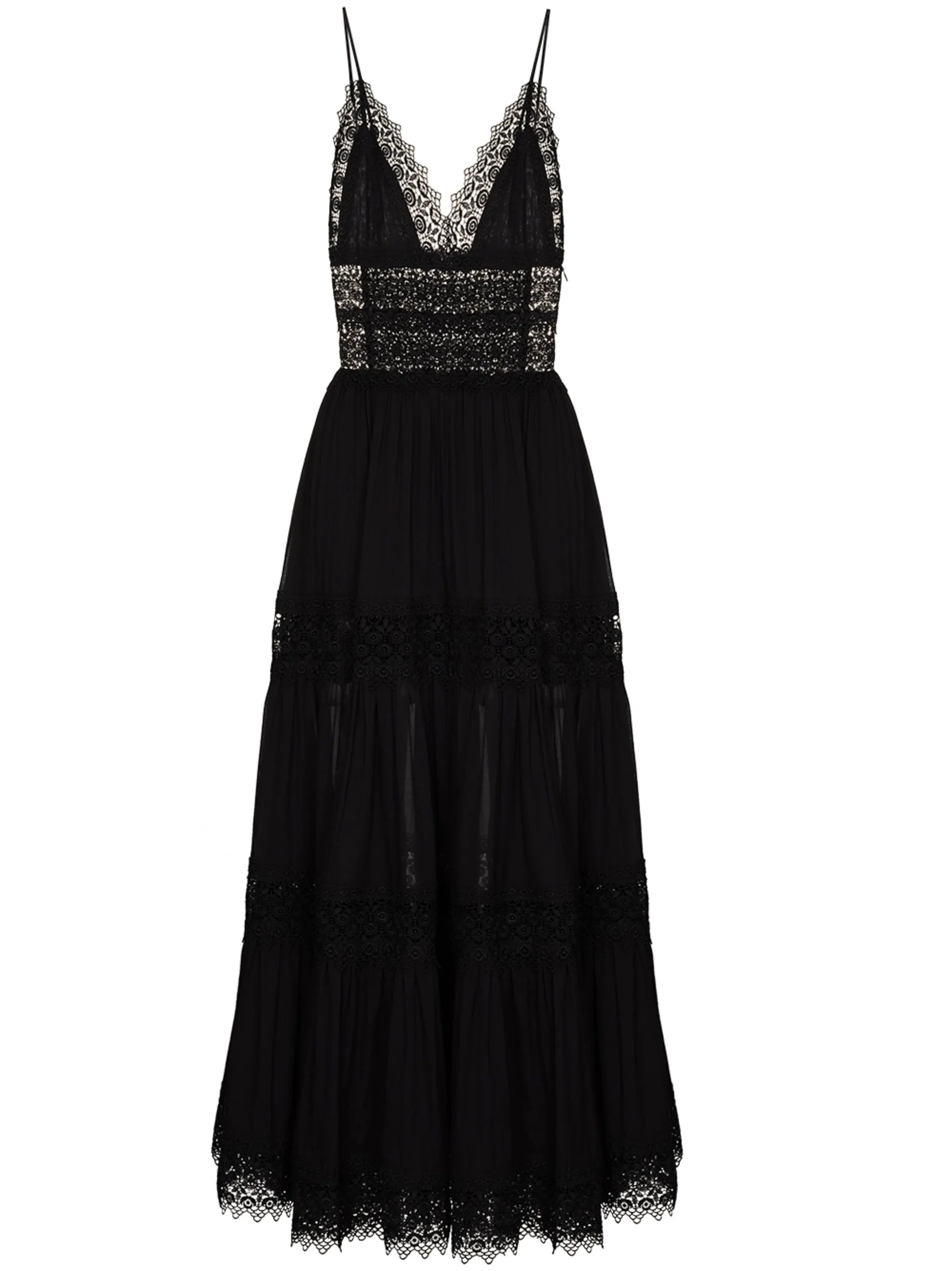 Cindy lace-trim maxi dress