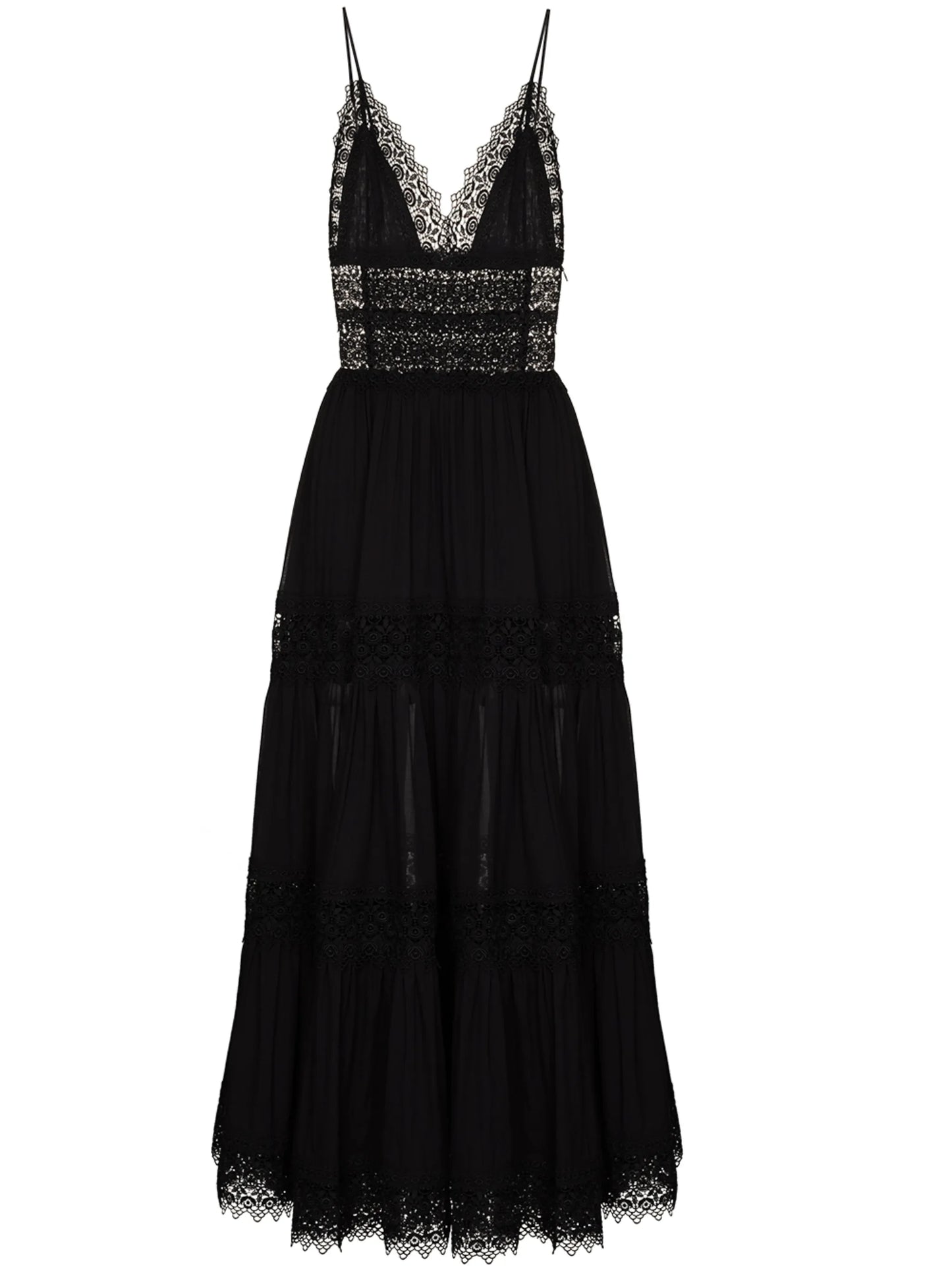 Cindy lace-trim maxi dress
