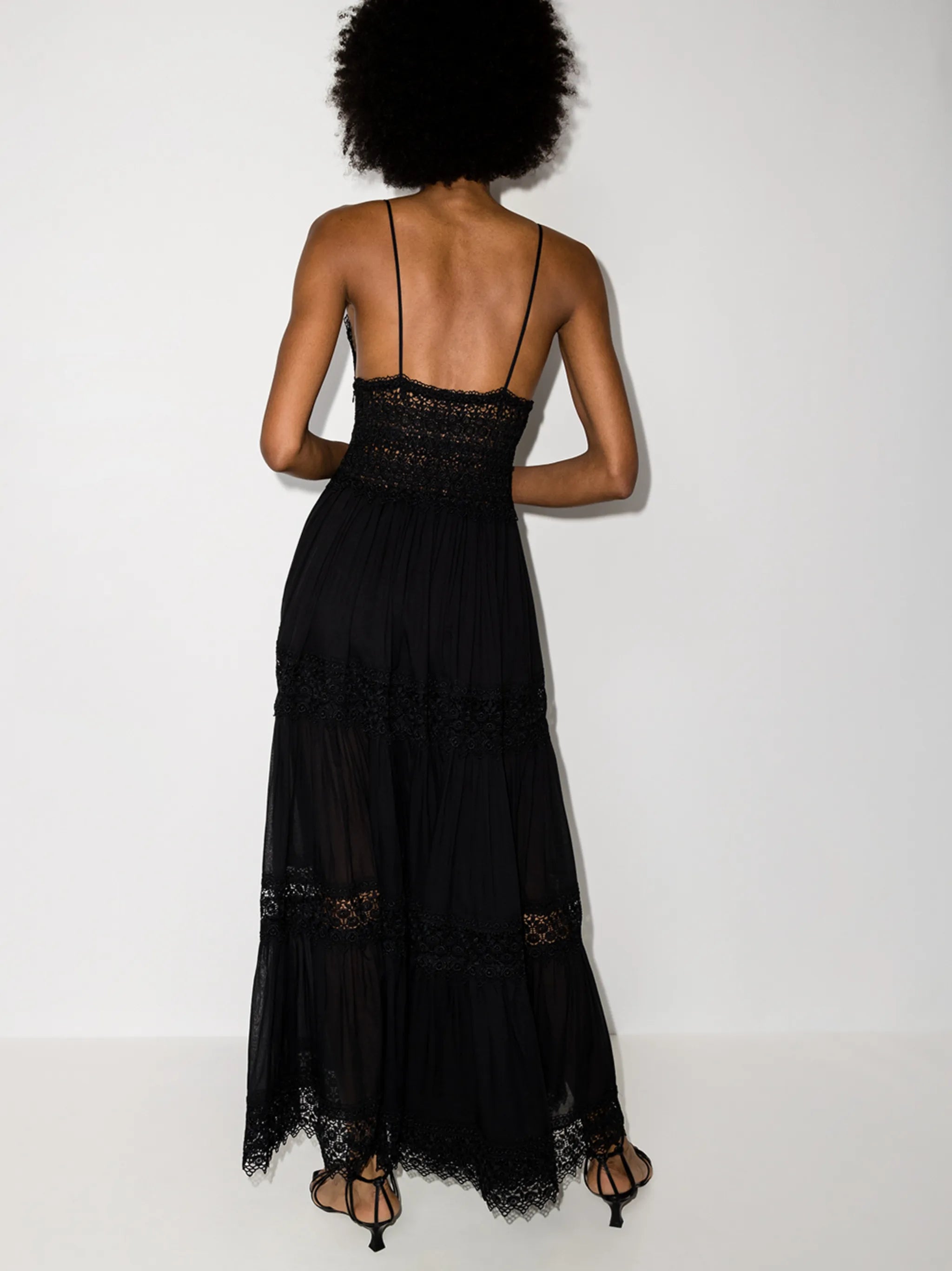 Cindy lace-trim maxi dress