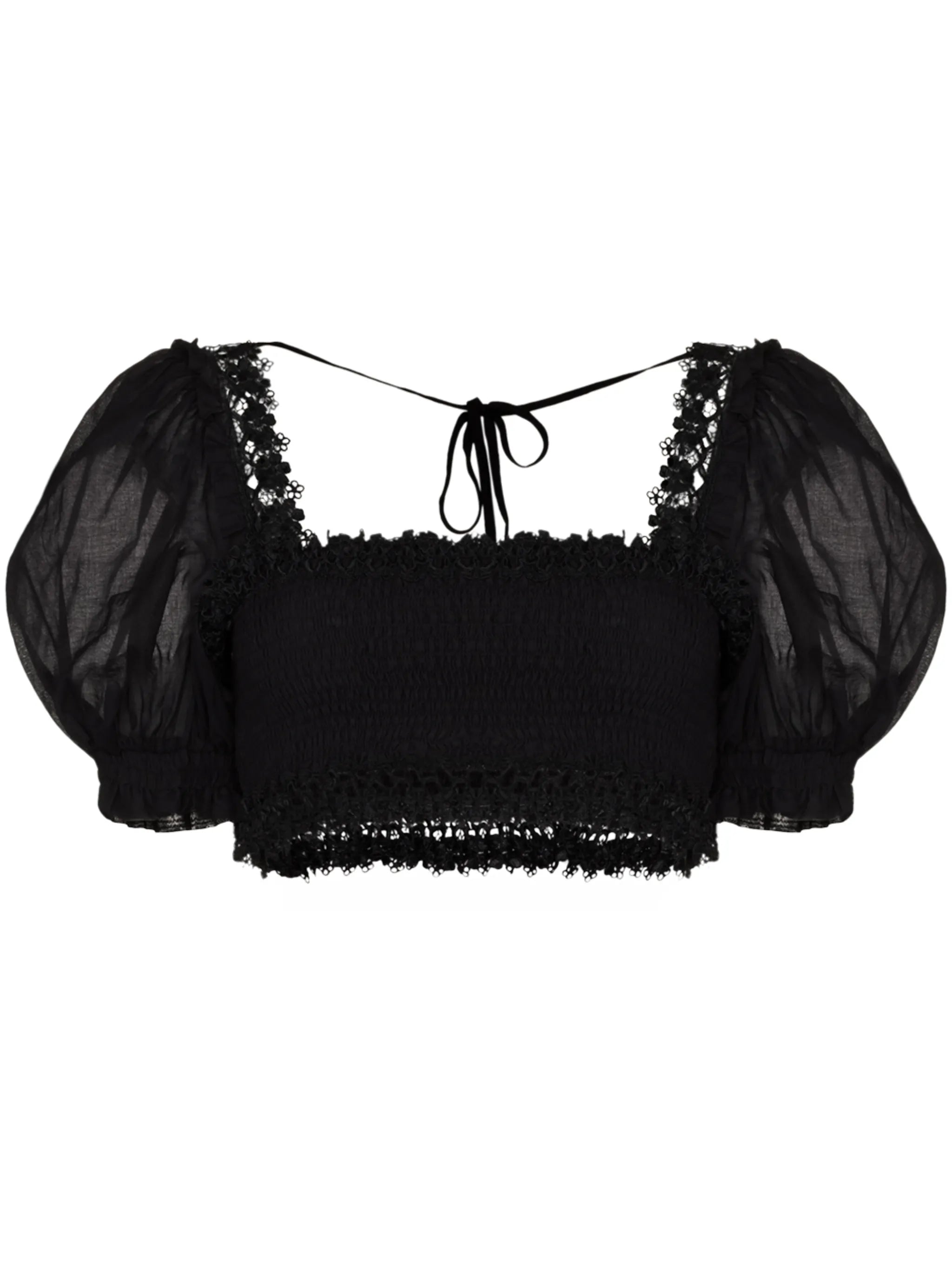 Judy shirred-effect crop top