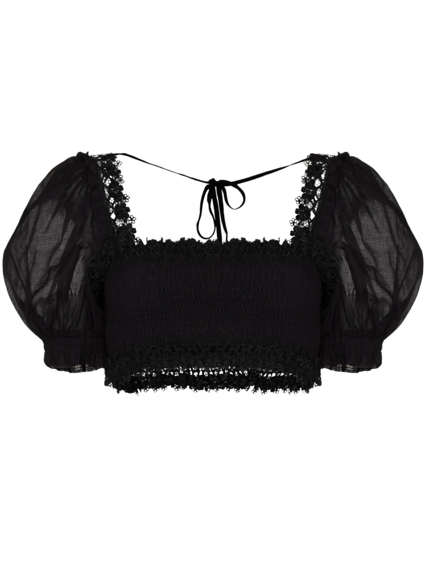 Judy shirred-effect crop top