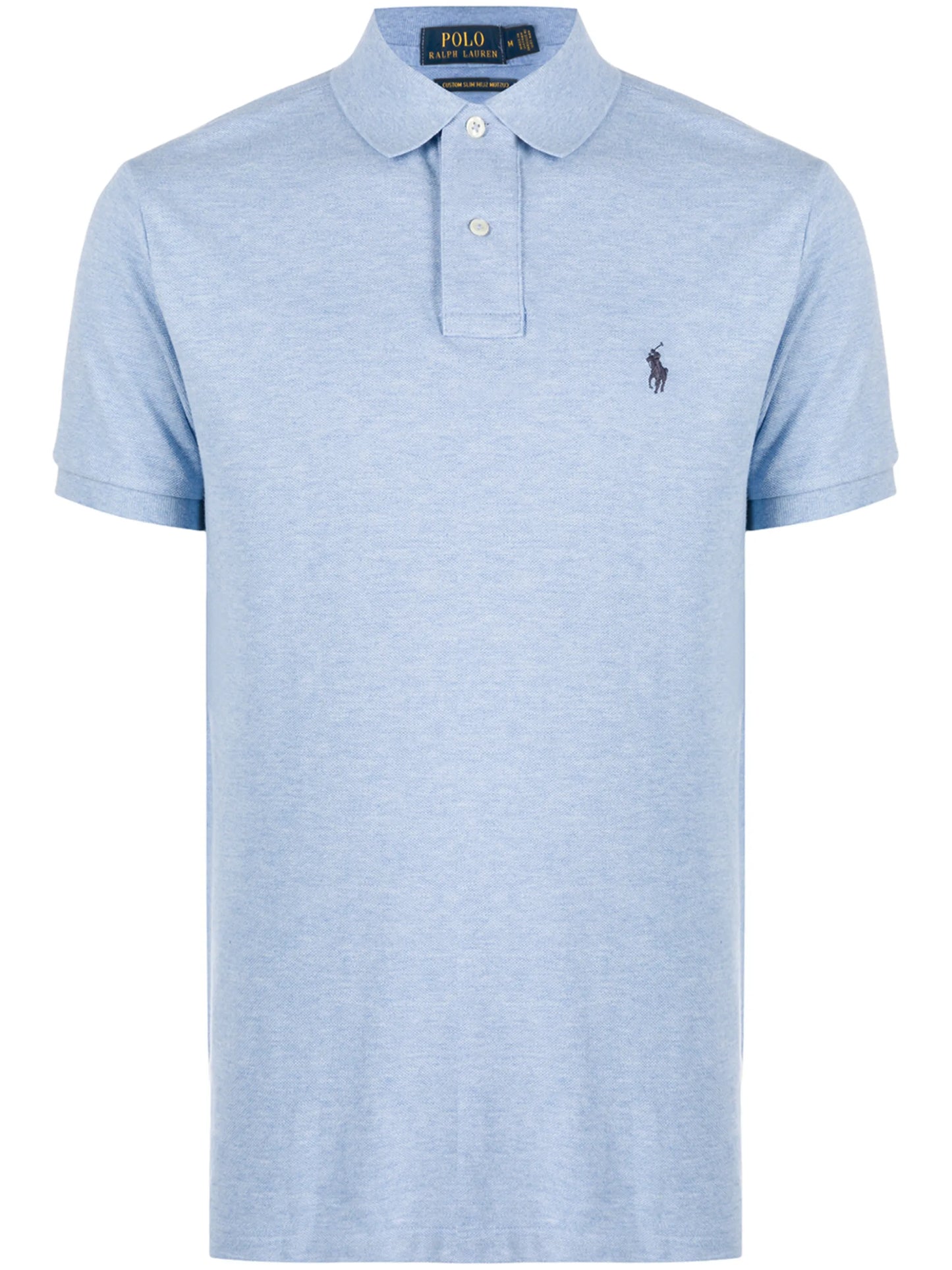 Blue Embroidered Motif Polo Shirt