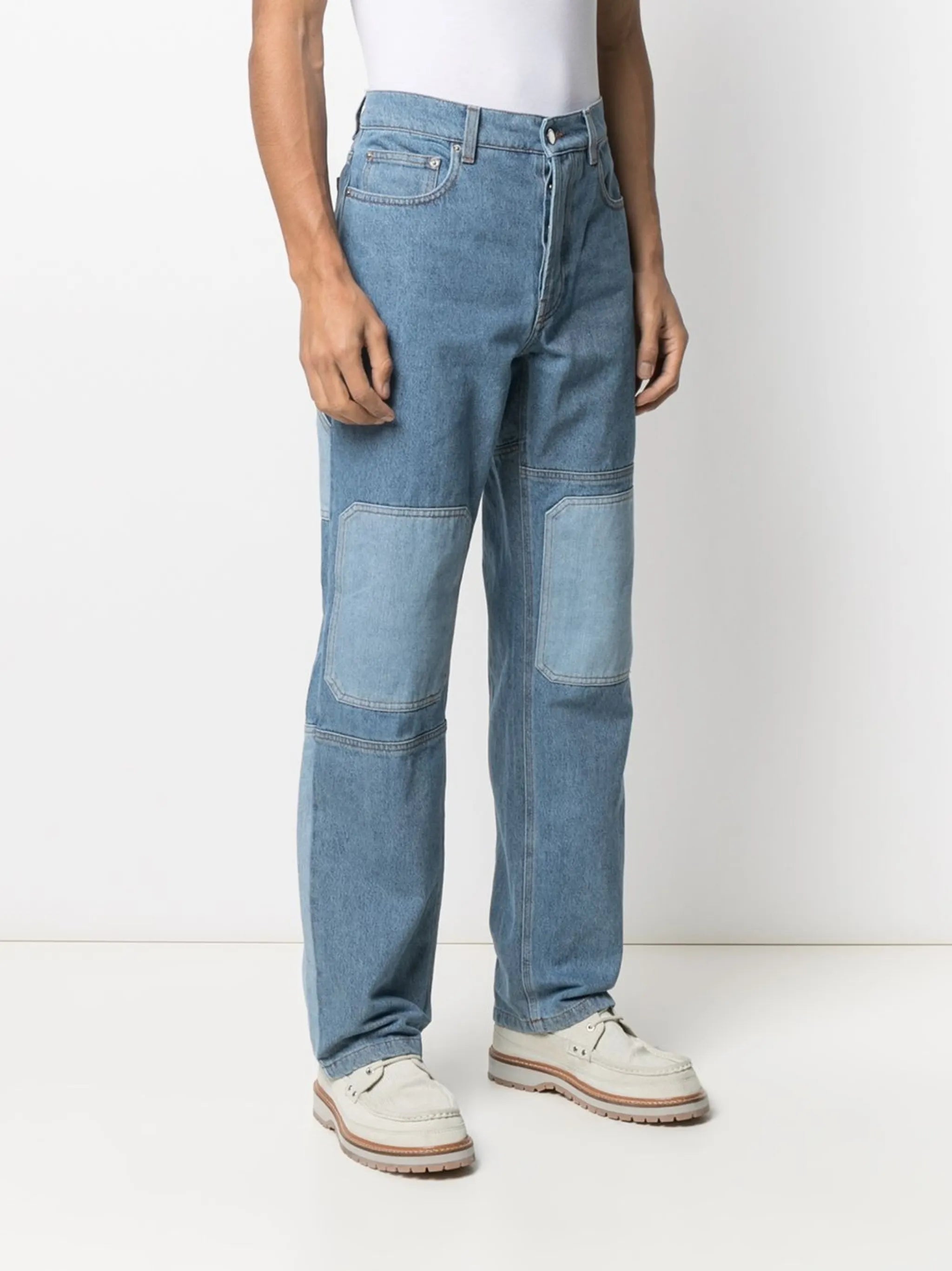 patchwork-effect jeans