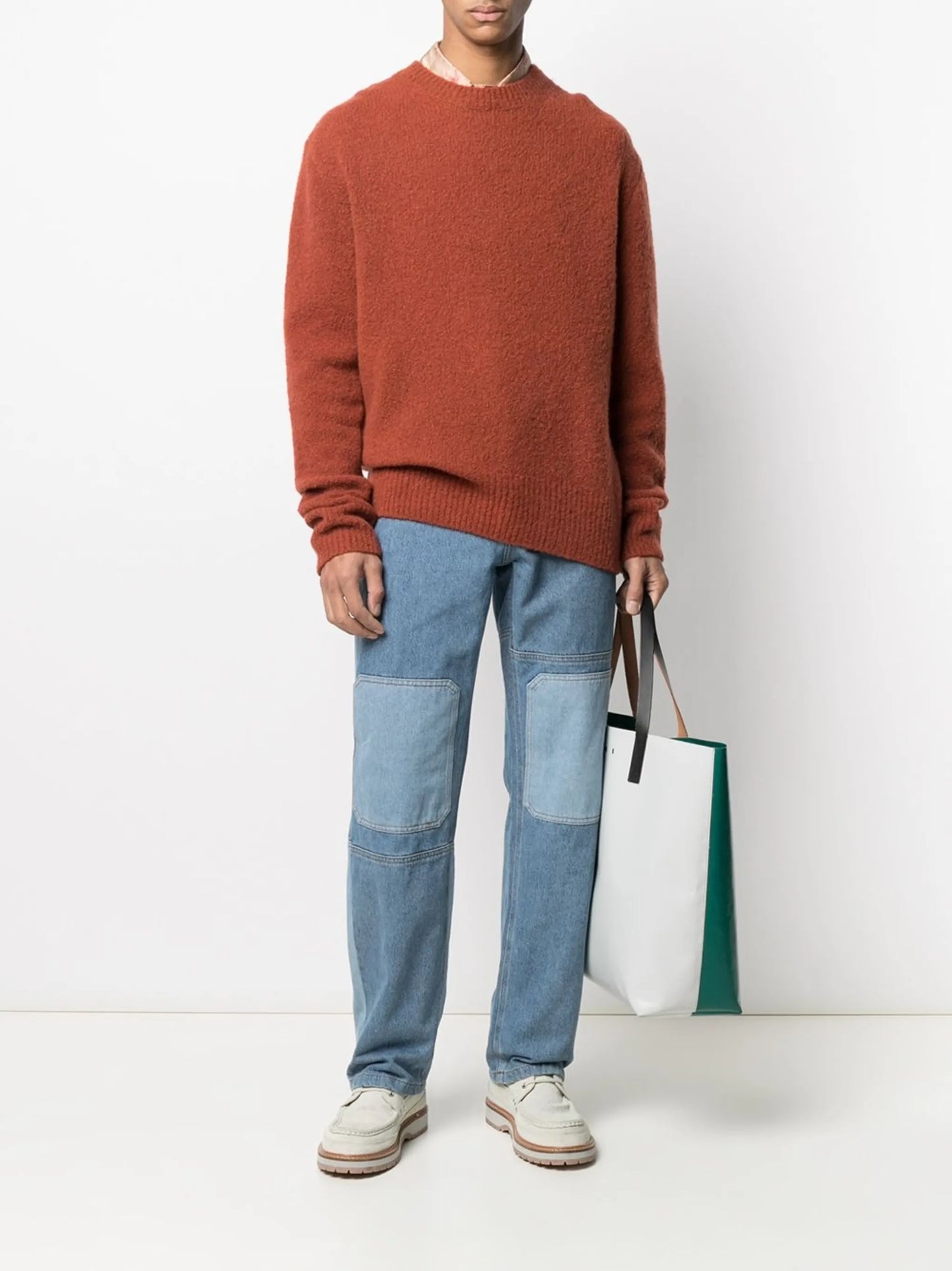 patchwork-effect jeans