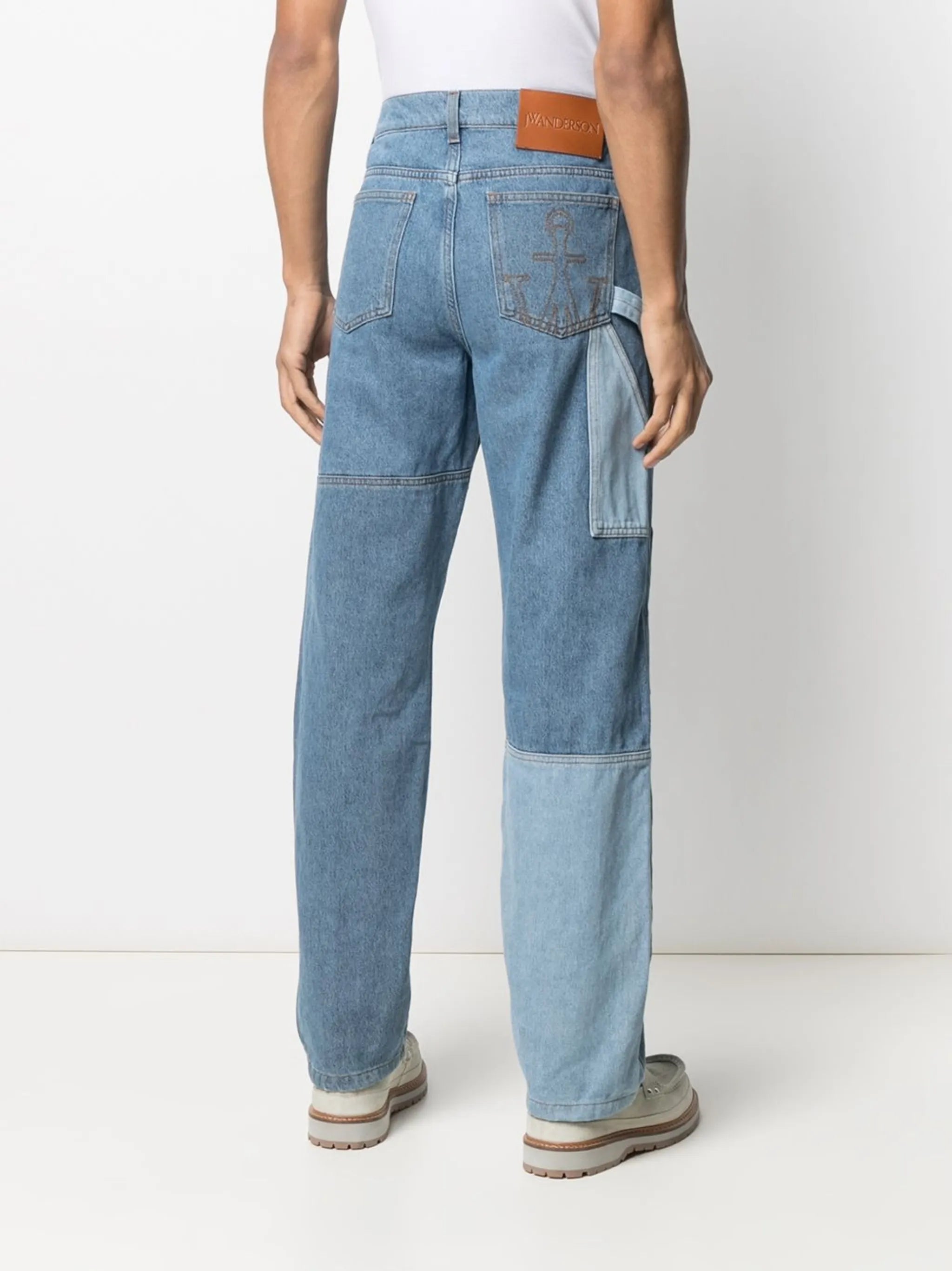 patchwork-effect jeans
