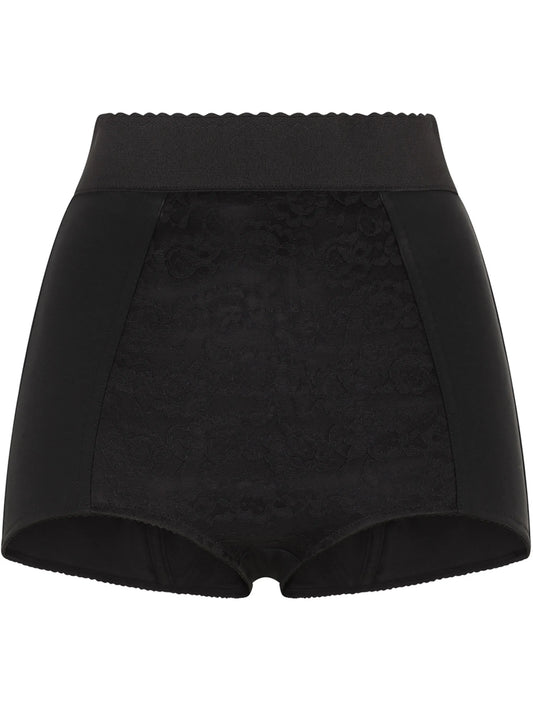 high-waisted jacquard briefs