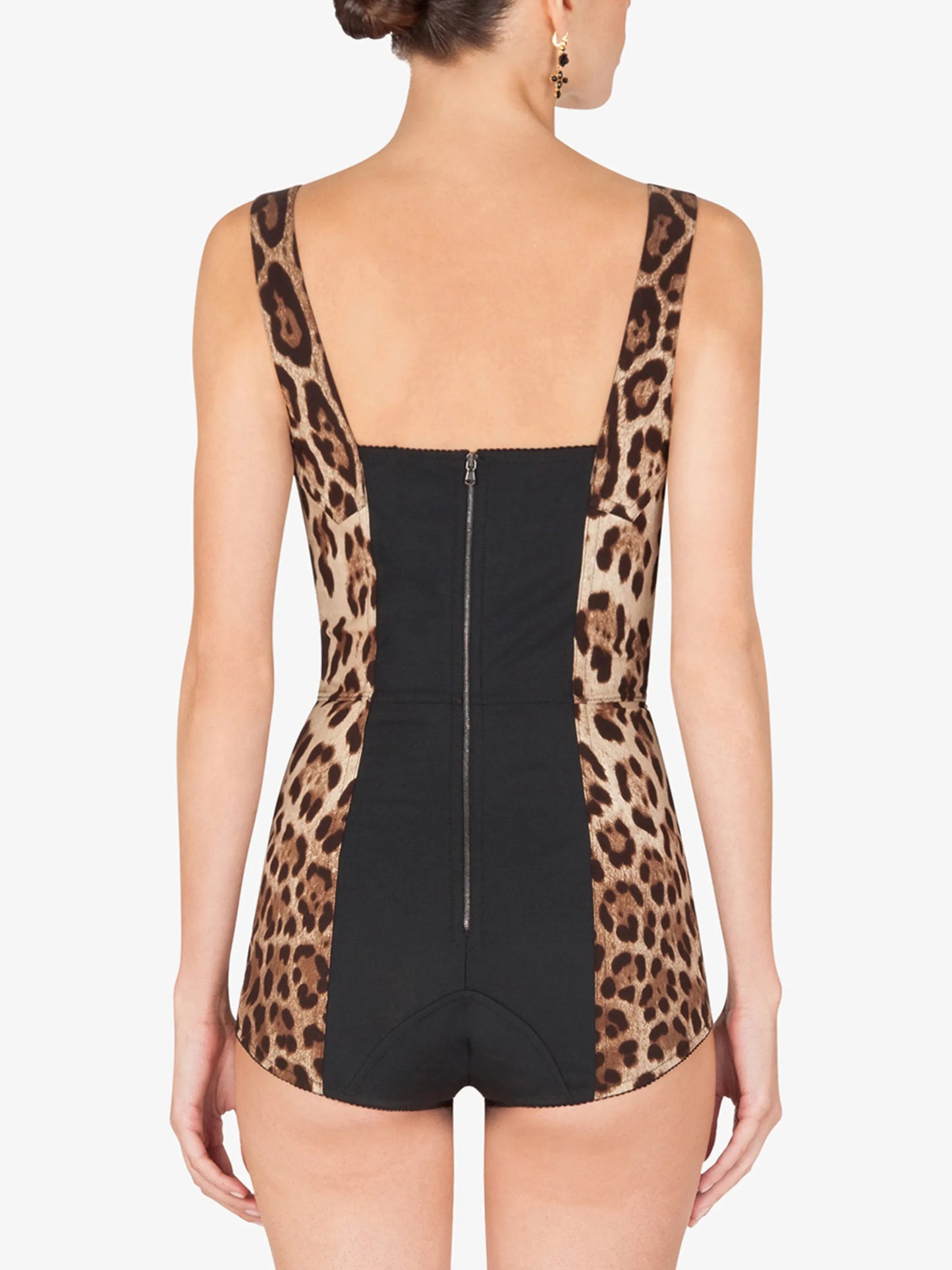 leopard-print bustier bodysuit