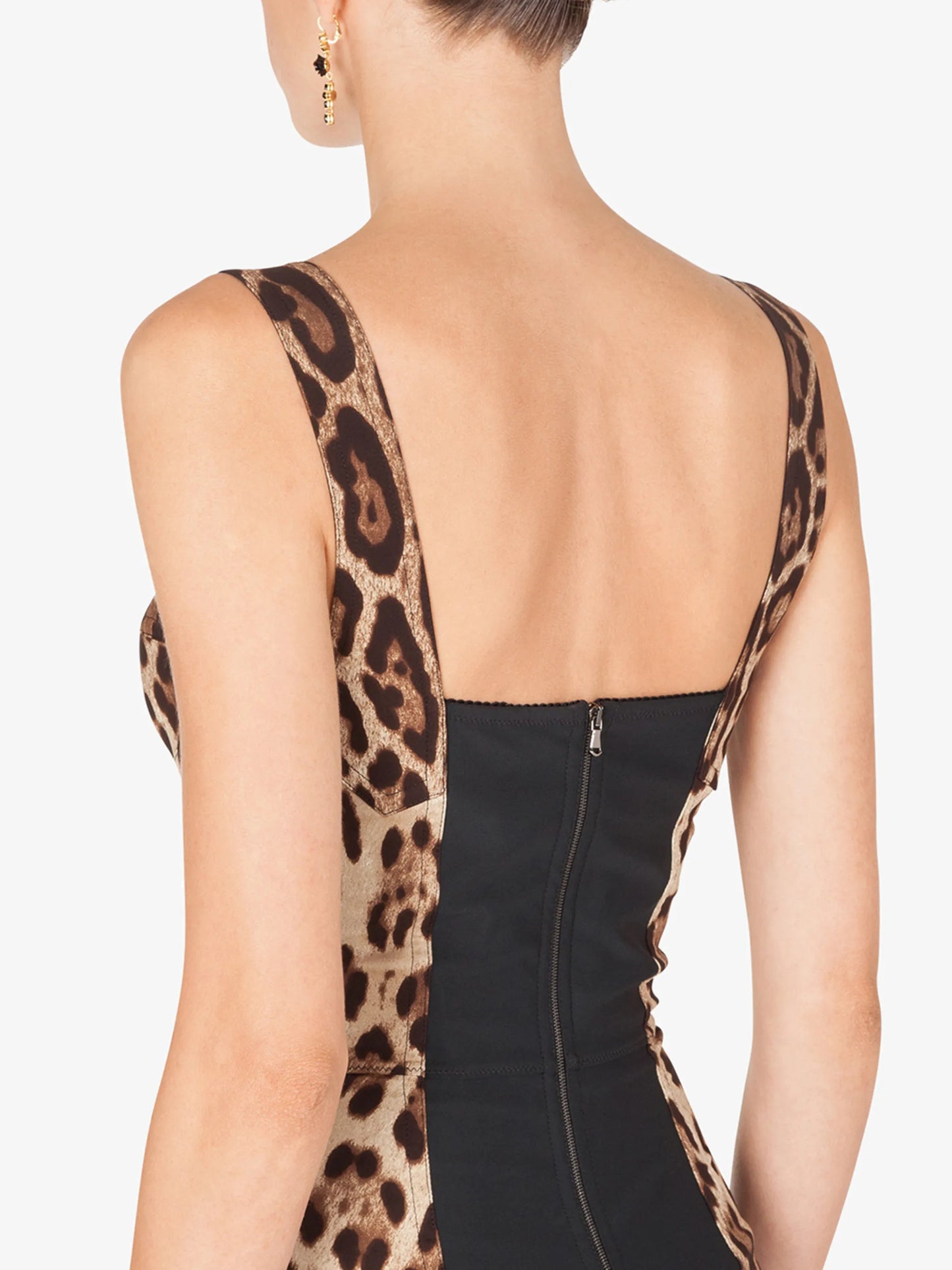 leopard-print bustier bodysuit