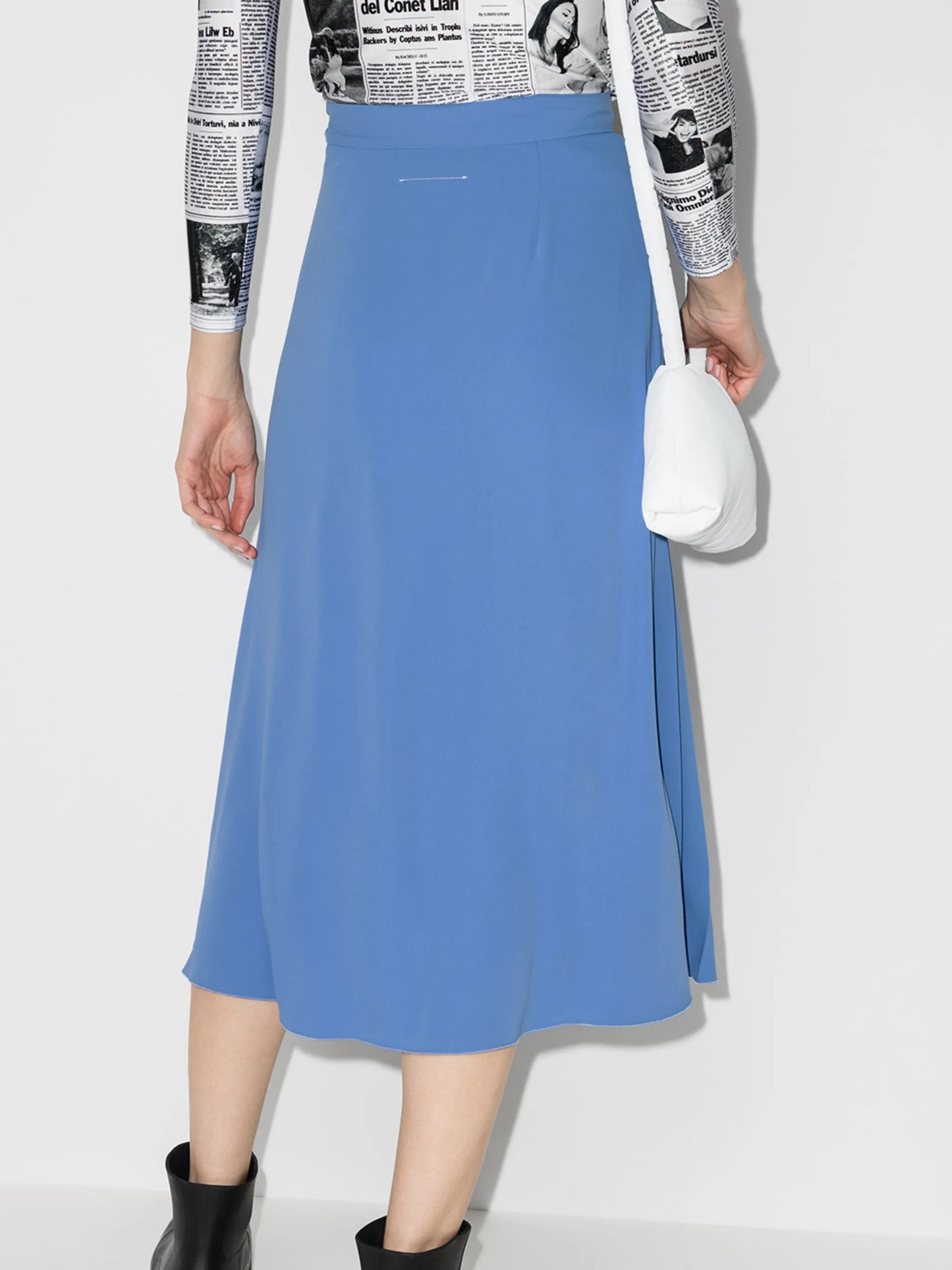pleated midi skirt