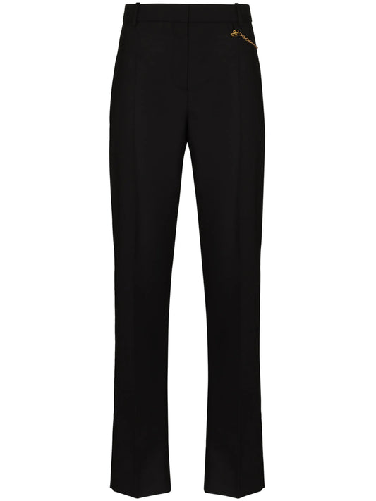 chain-detail cigarette trousers