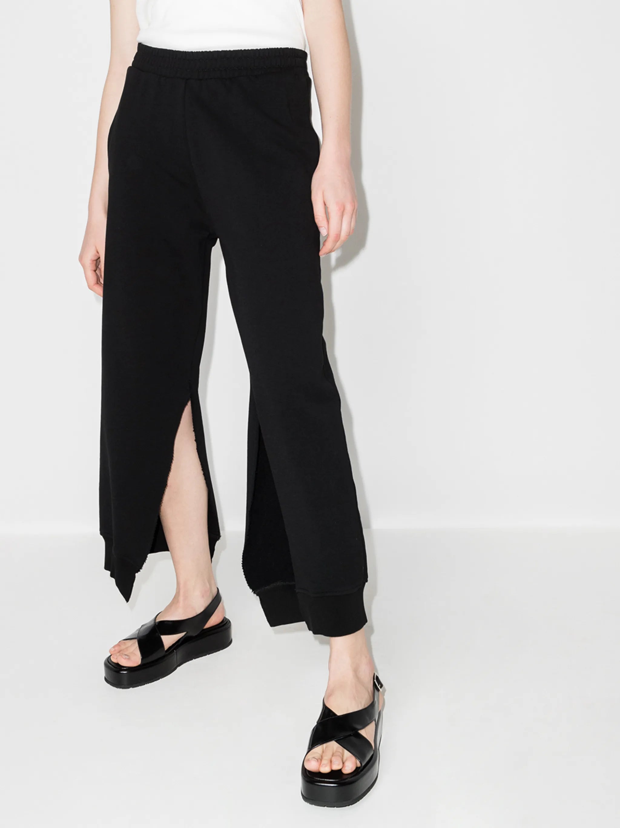 slit loose-fit track pants