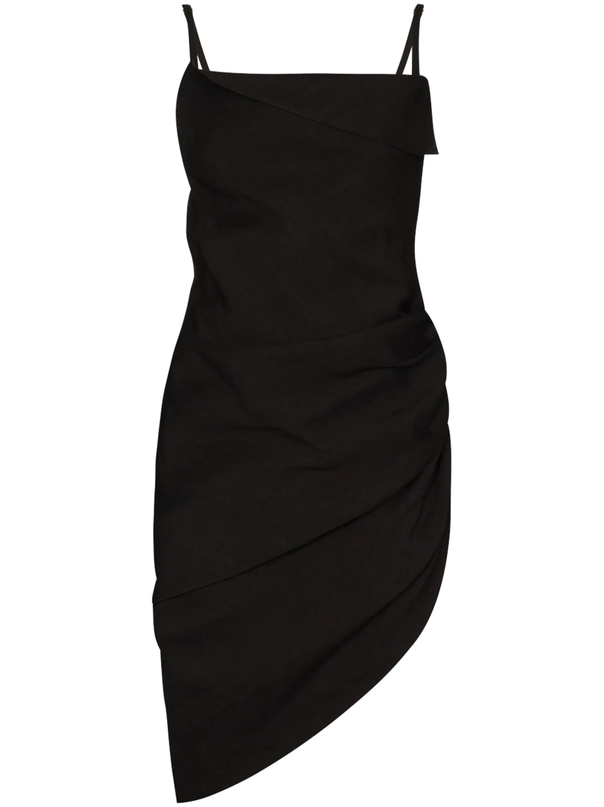 ruched side asymmetrical dress
