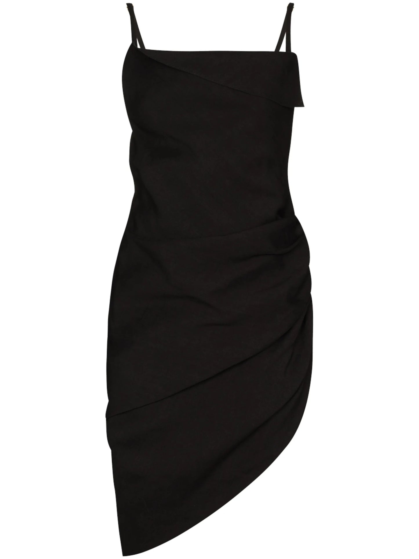 ruched side asymmetrical dress