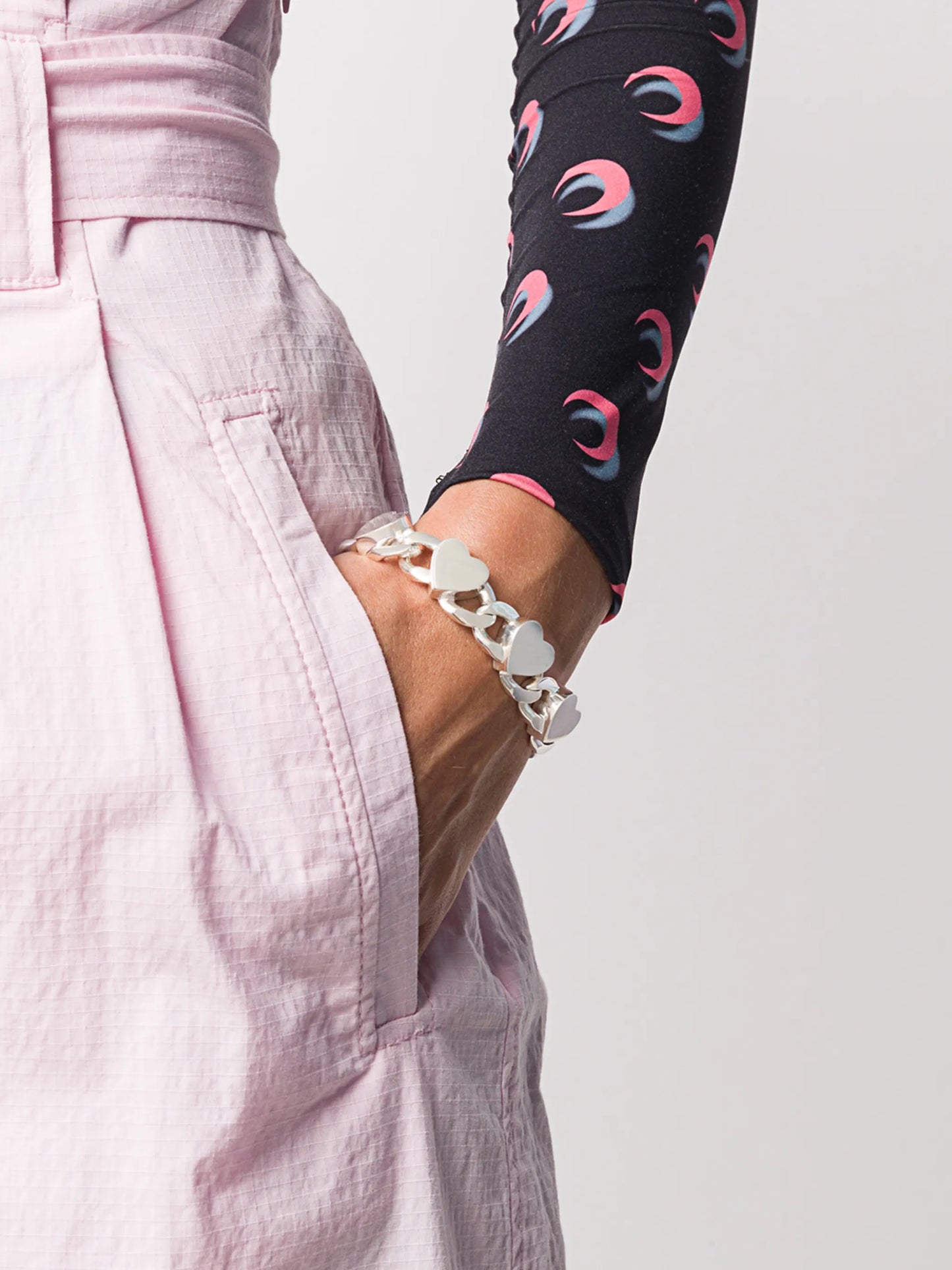 Hearts curb-chain bracelet