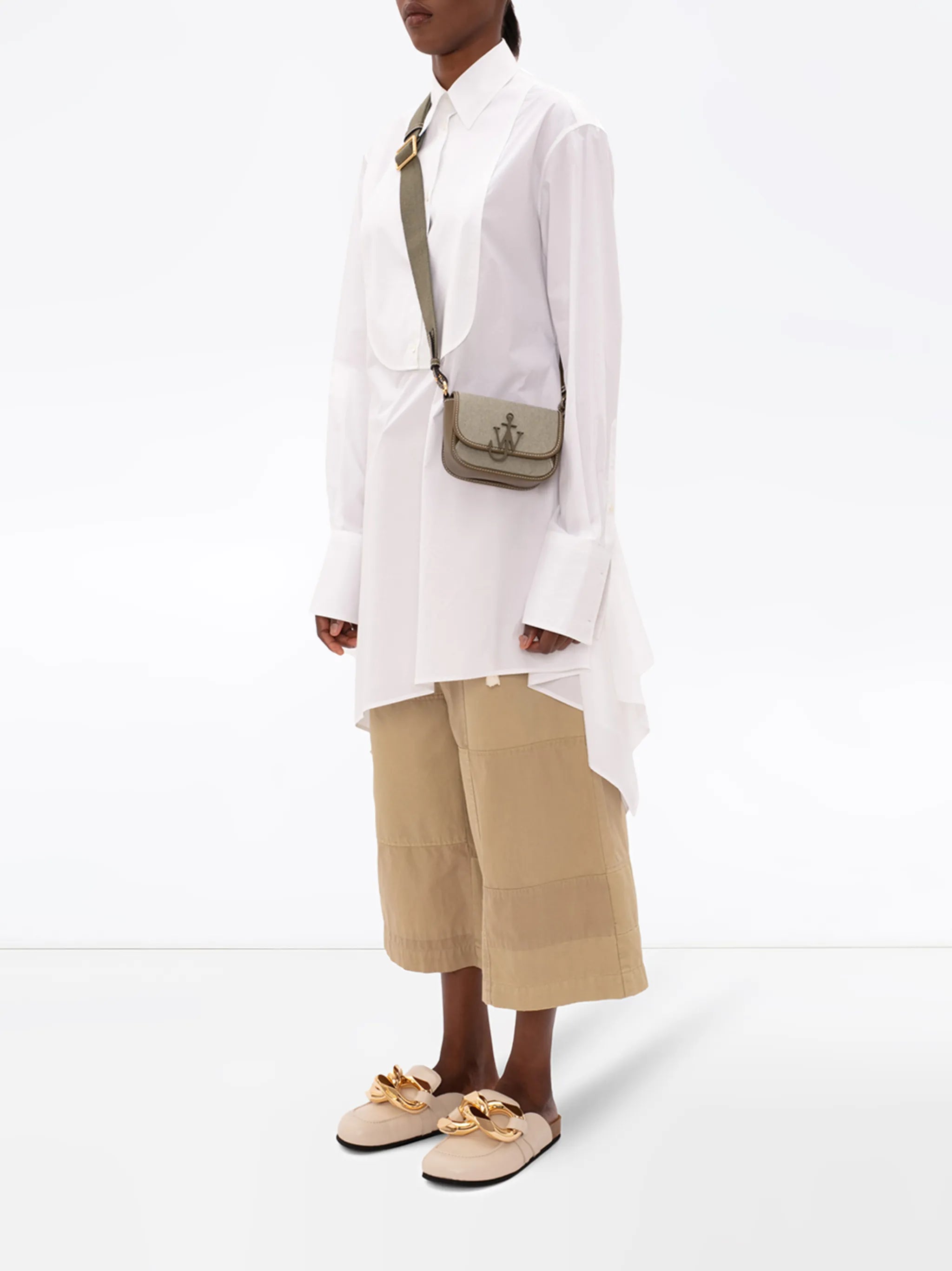 asymmetric bib shirt dress