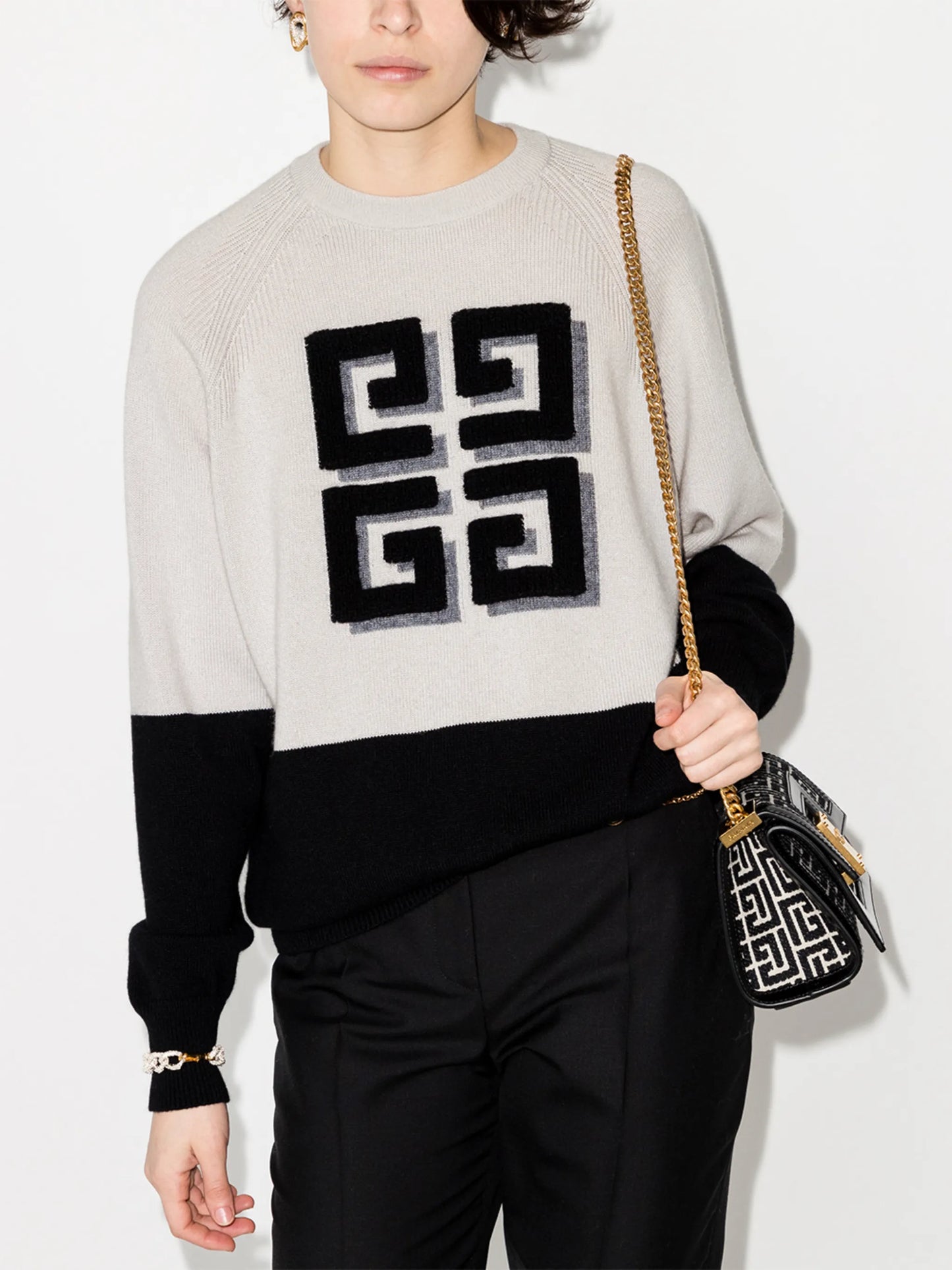 intarsia logo cashmere jumper