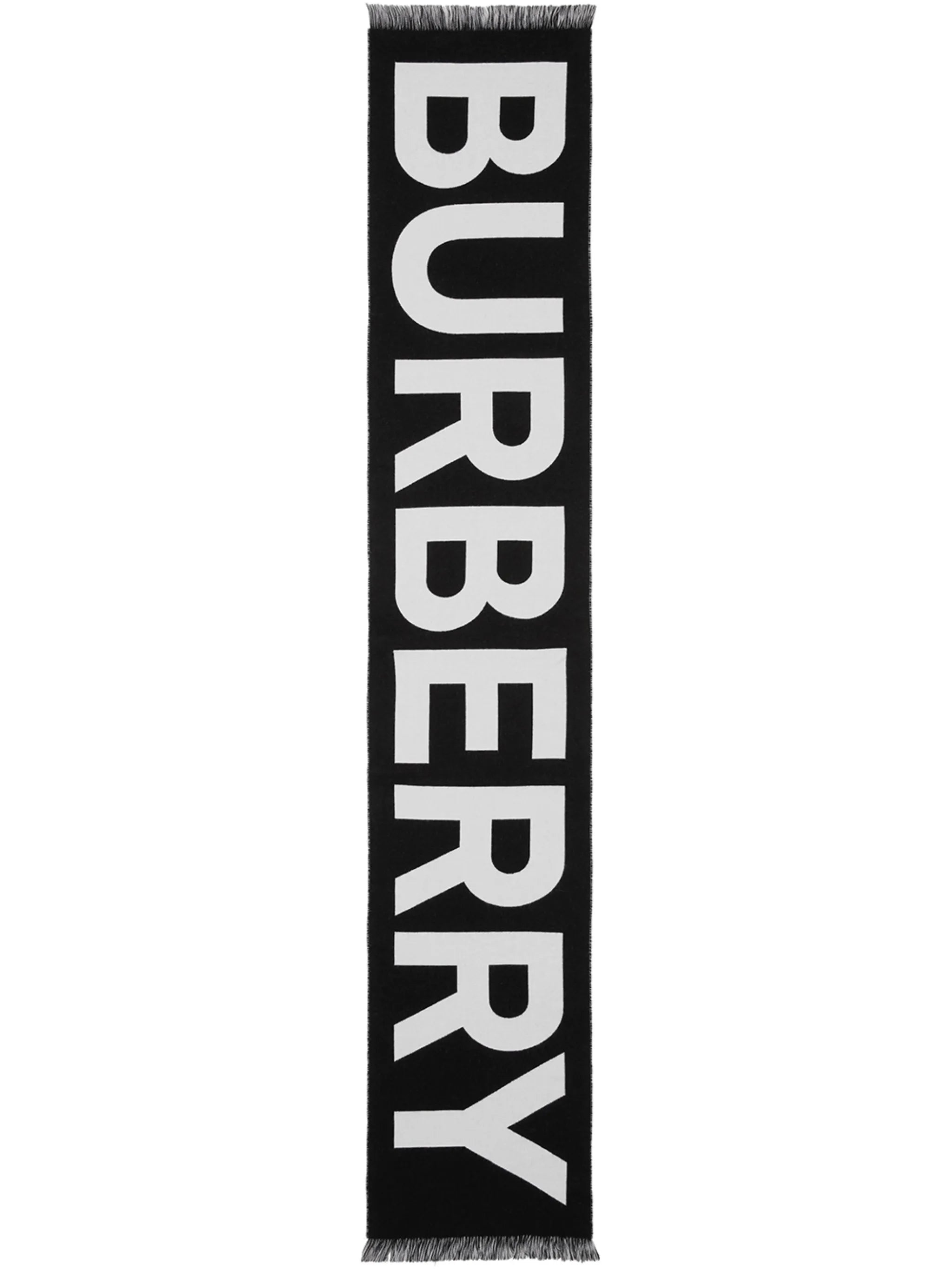 logo-intarsia fringed scarf