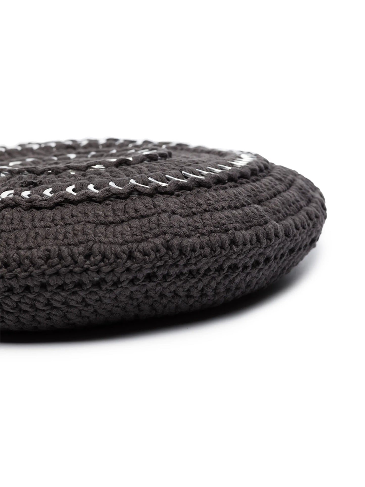 crochet-knit cotton beret